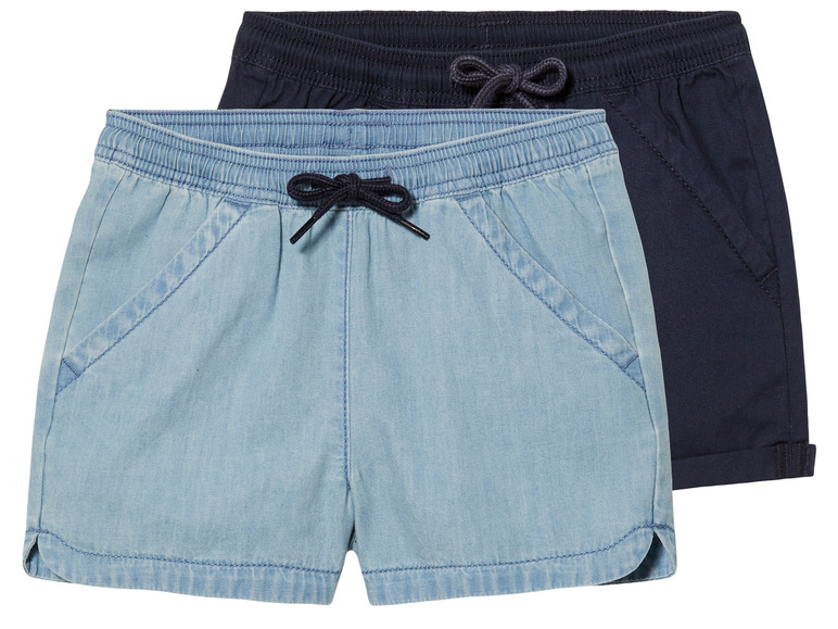 lupilu 2 meisjes shorts (98/104, Donkerblauw/lichtblauw)