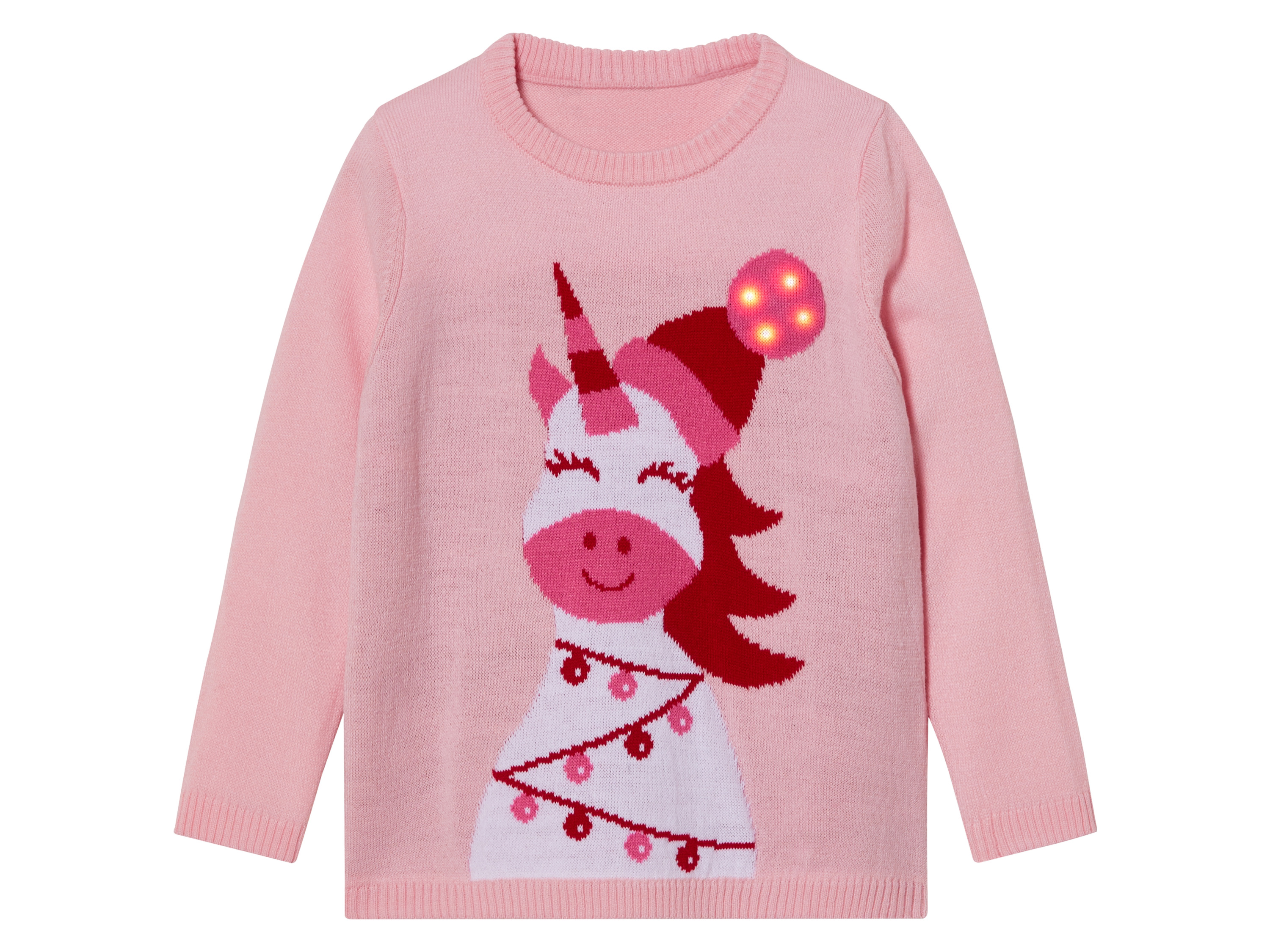 lupilu Kinder kersttrui met LED-effect (122/128, Roze)