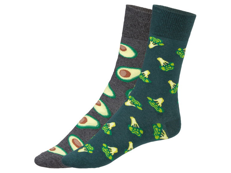 2 paar sokken (43-46, Grijs/groen avocado)