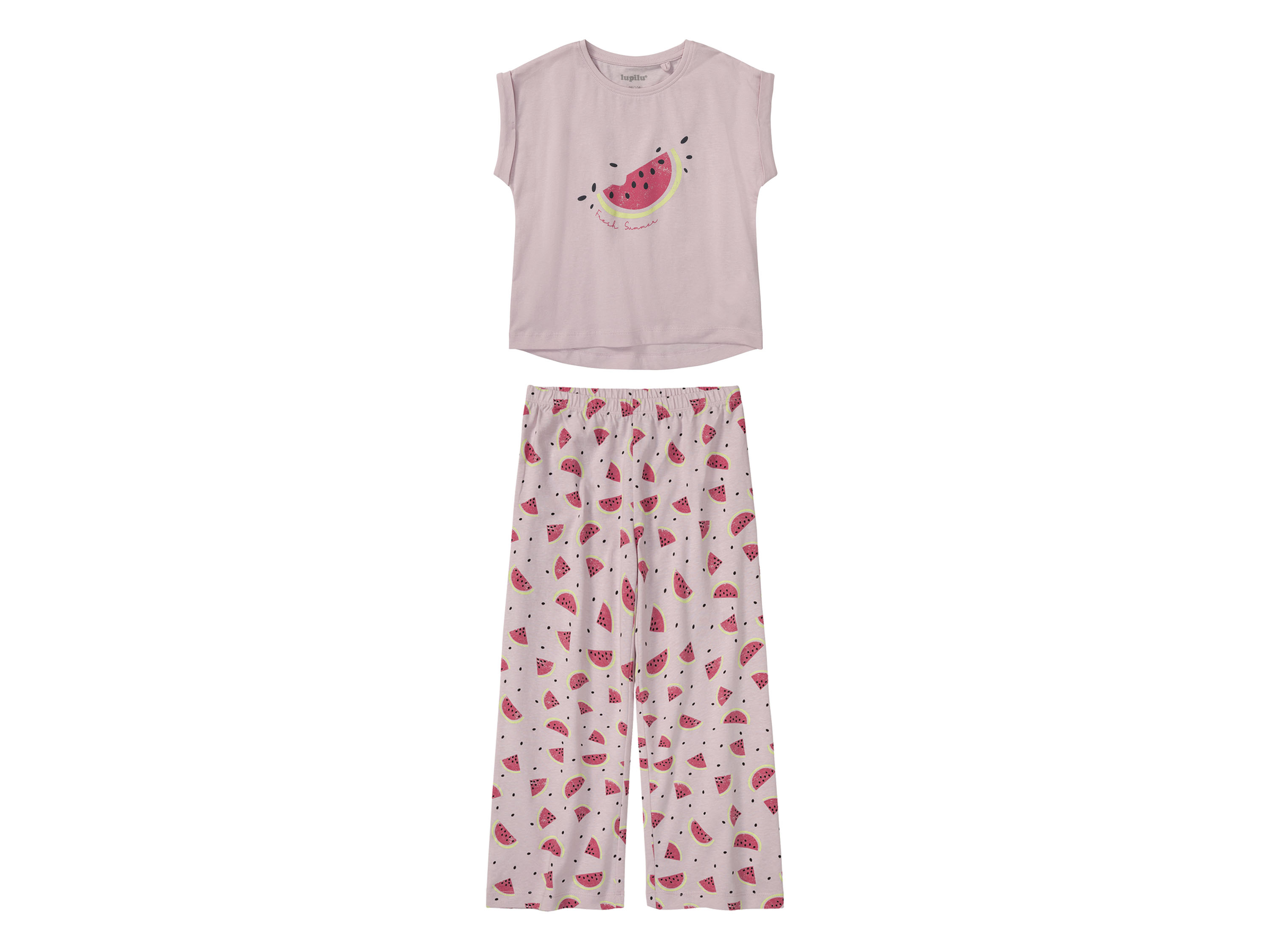 lupilu Meisjes pyjama (122/128, Roze patroon)