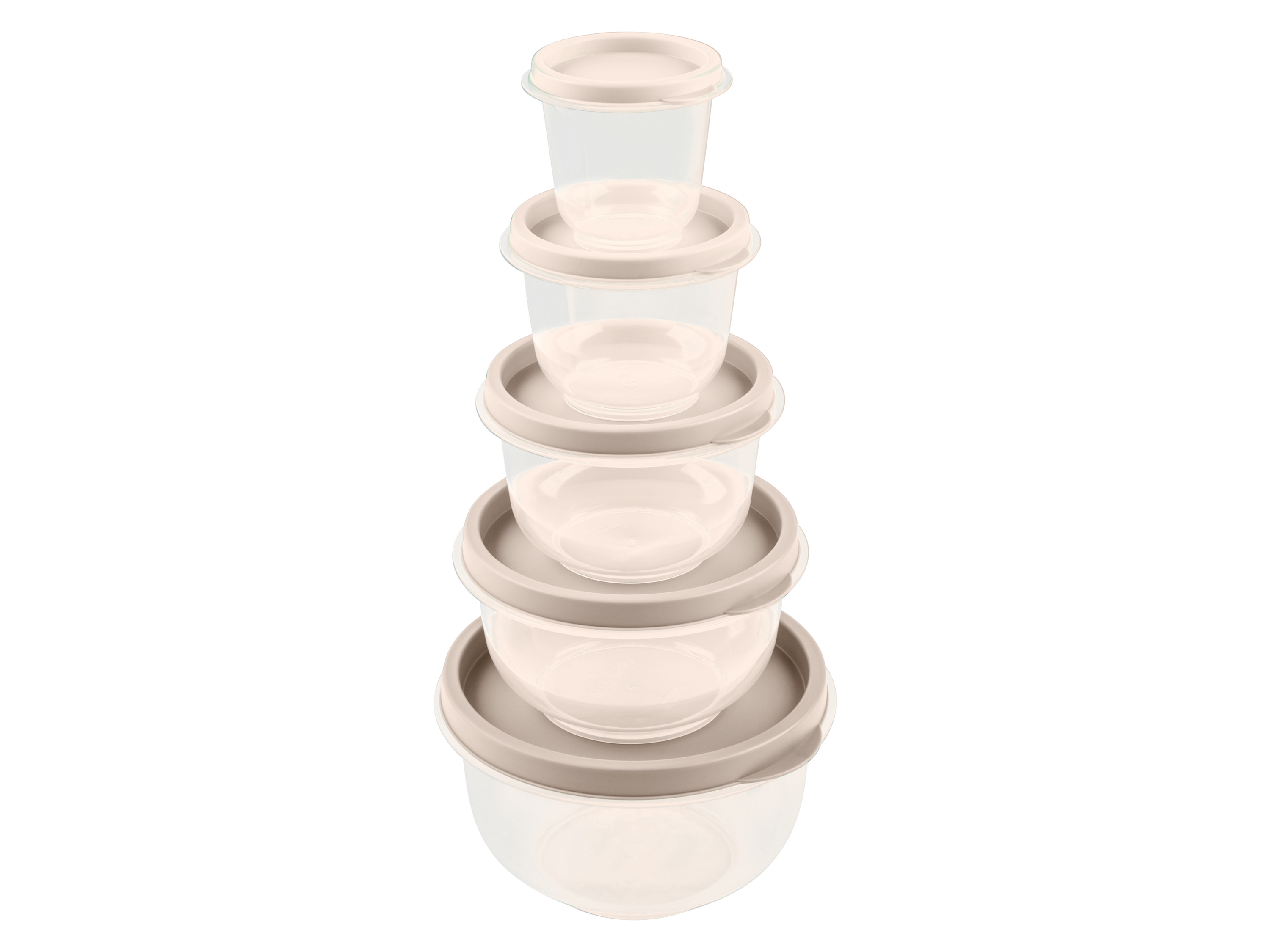 LIVARNO home Voorraaddozenset (rond, beige)