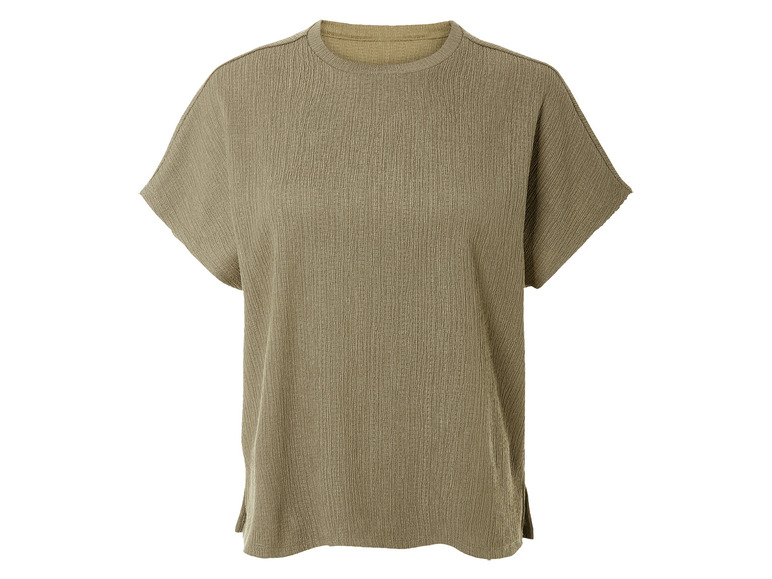 esmara Shirt met modieuze crinkle-structuur (XS (32/34), Olijfgroen)