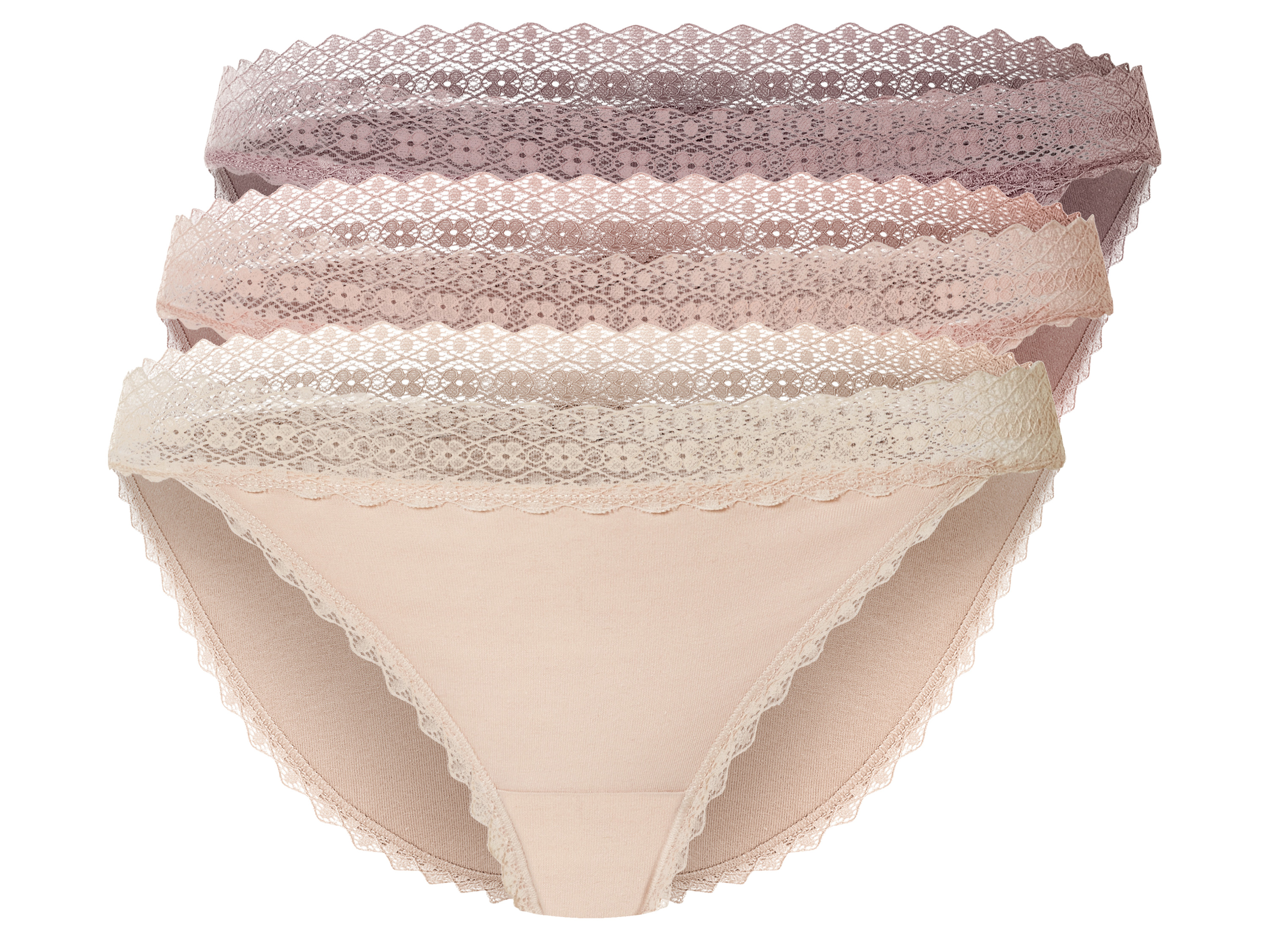 esmara 3 damesslips (XL (48-50), roze/lichtroze/lichtbeige)