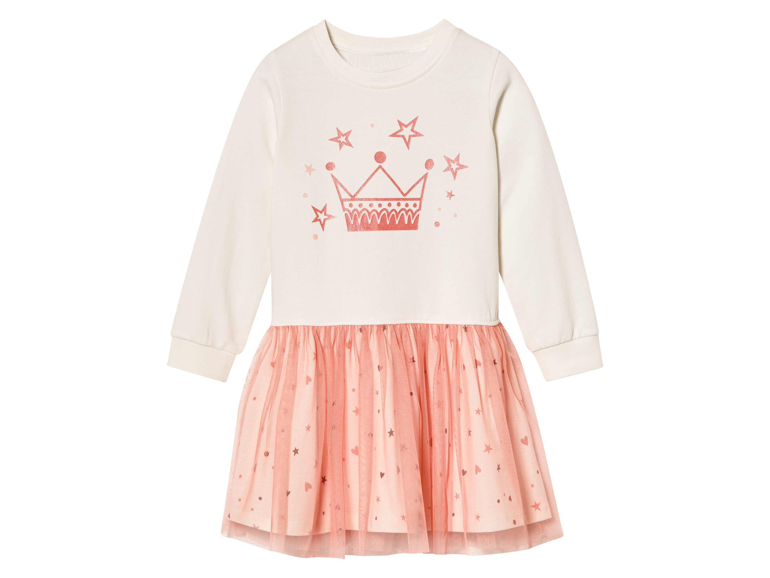 lupilu Kinder sweatjurk (110/116, Wit/roze)