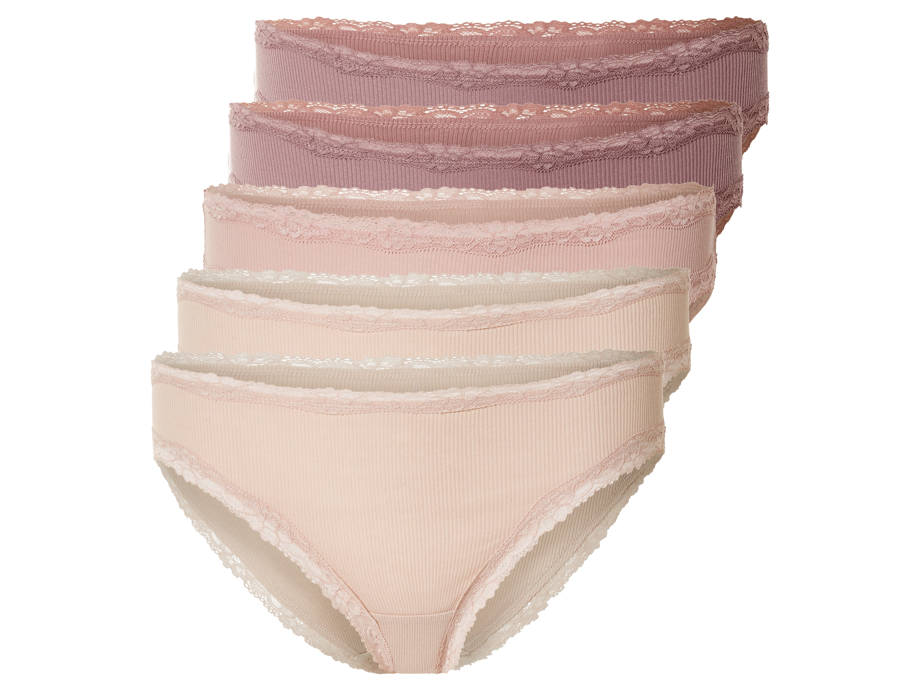 esmara 5 damesslips (oudroze/roze/beige, XS (32/34))