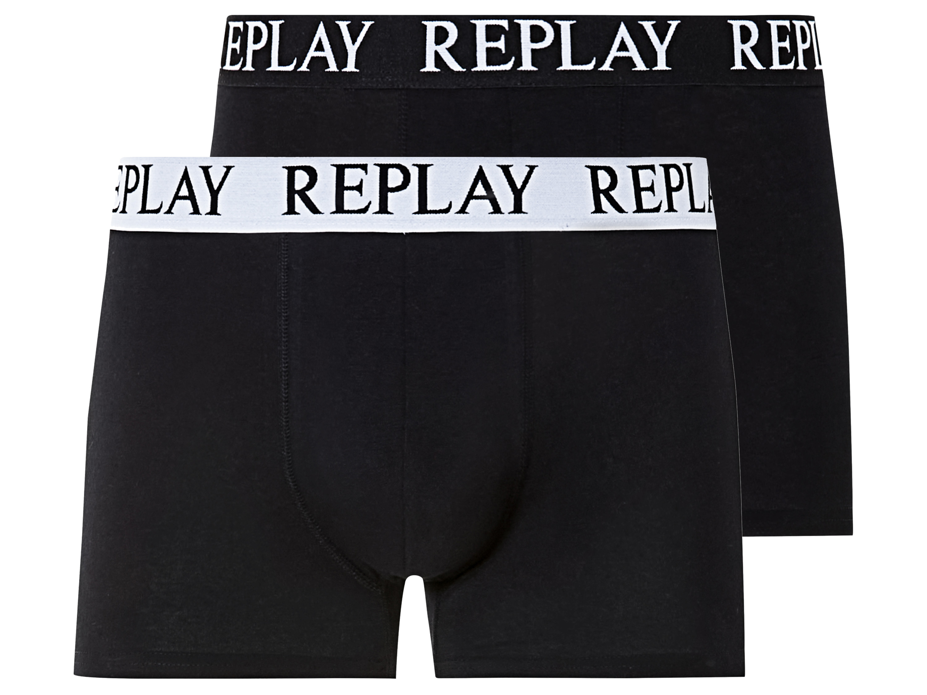 REPLAY 2 heren boxershorts (M, Zwart)