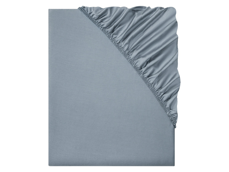 LIVARNO home Satijn hoeslaken 180-200 x 200 cm (Blauw)