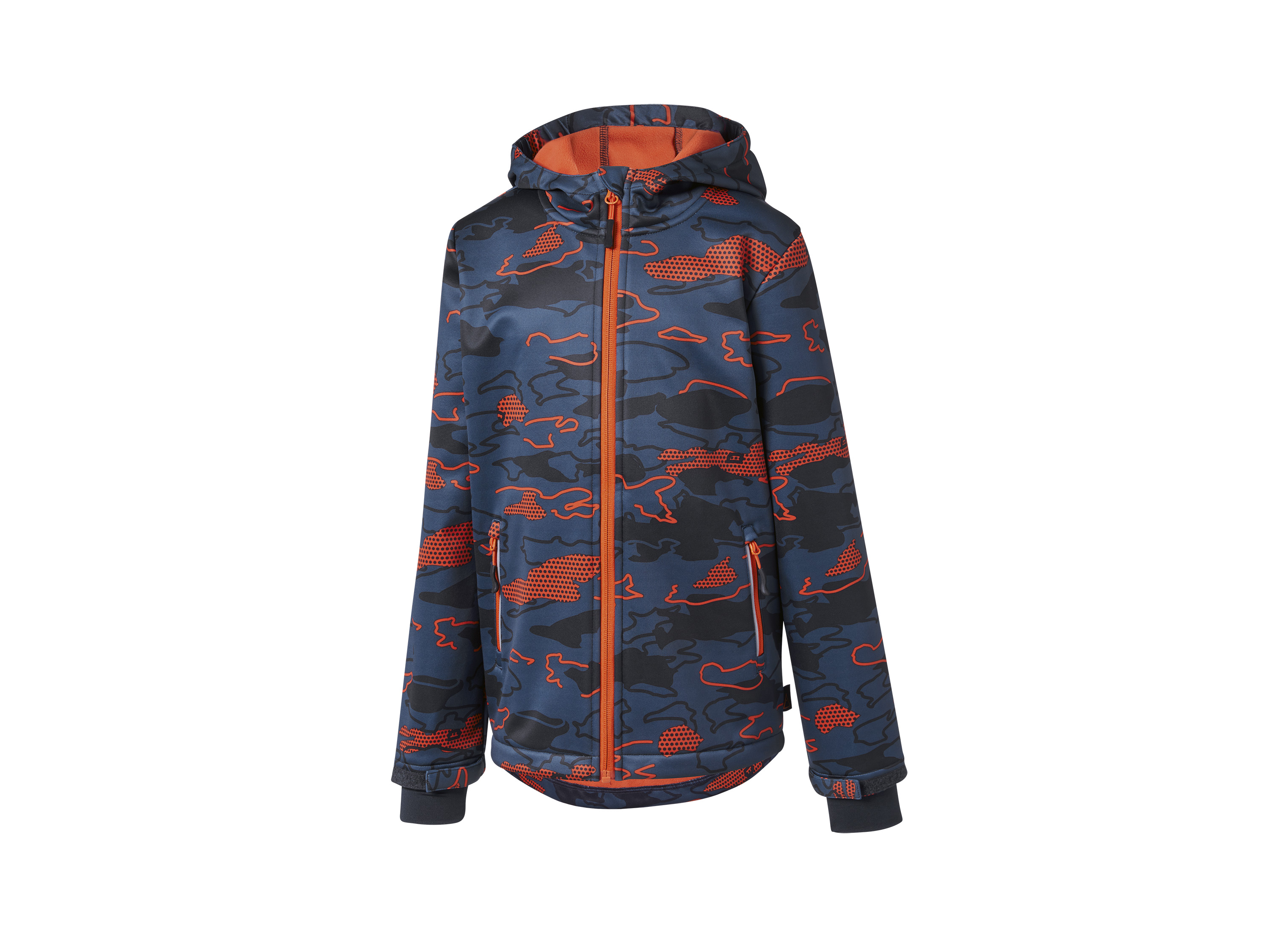 Rocktrail Kinder jongens softshelljack, waterafstotend (134-140, Blauw-oranje)