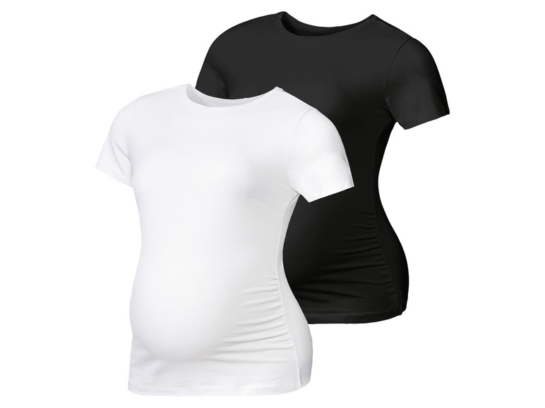 esmara 2 dames zwangerschapsshirts (XL (48/50), Zwart/wit)
