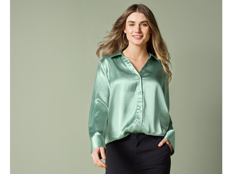 Ga naar volledige schermweergave: esmara® Dames satijnen blouse - afbeelding 3