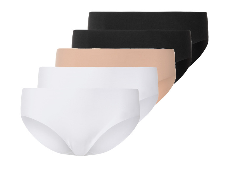 esmara 5 mini slips (XS (32/34), Zwart/beige/wit)
