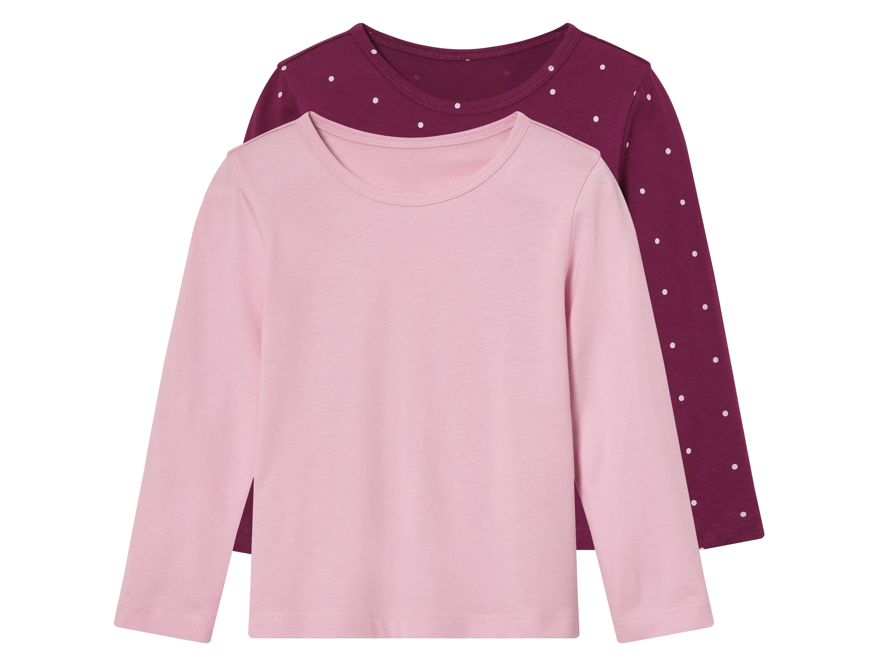 lupilu 2 kinder shirts (110/116, kersenrood/roze)