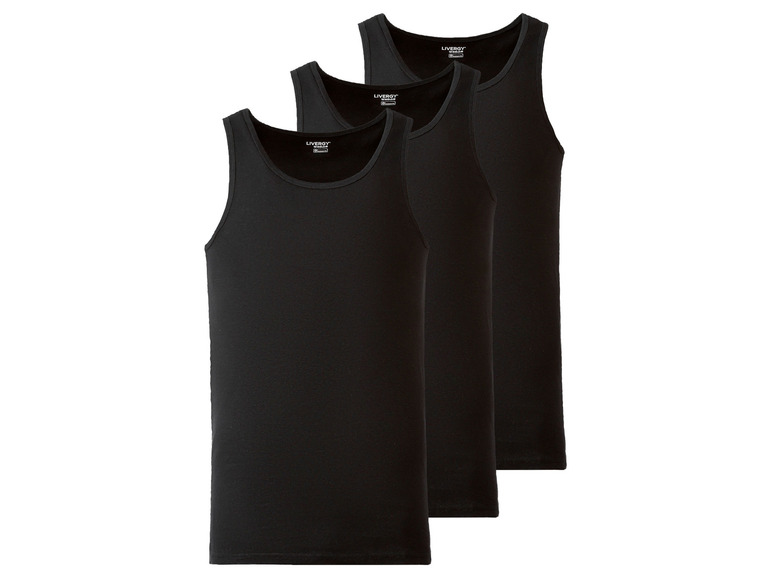 3 heren onderhemden (XL, Zwart)