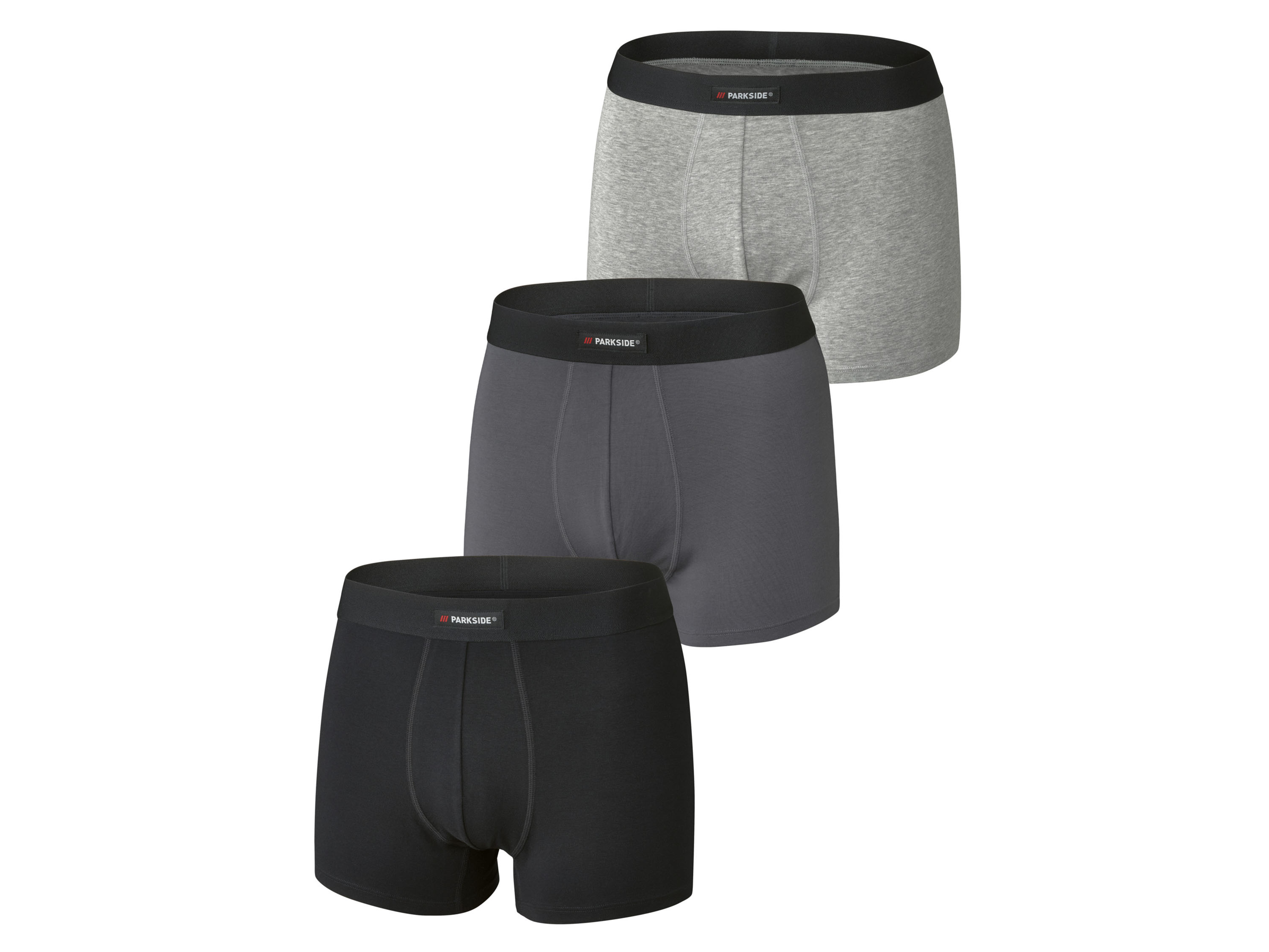 PARKSIDE 3 heren boxers (Zwart/grijs, 7/XL)