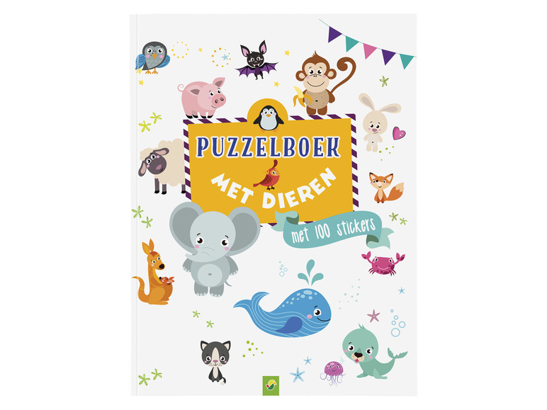 Puzzel- en stickerboek voor kinderen (Puzzelboek met dieren)
