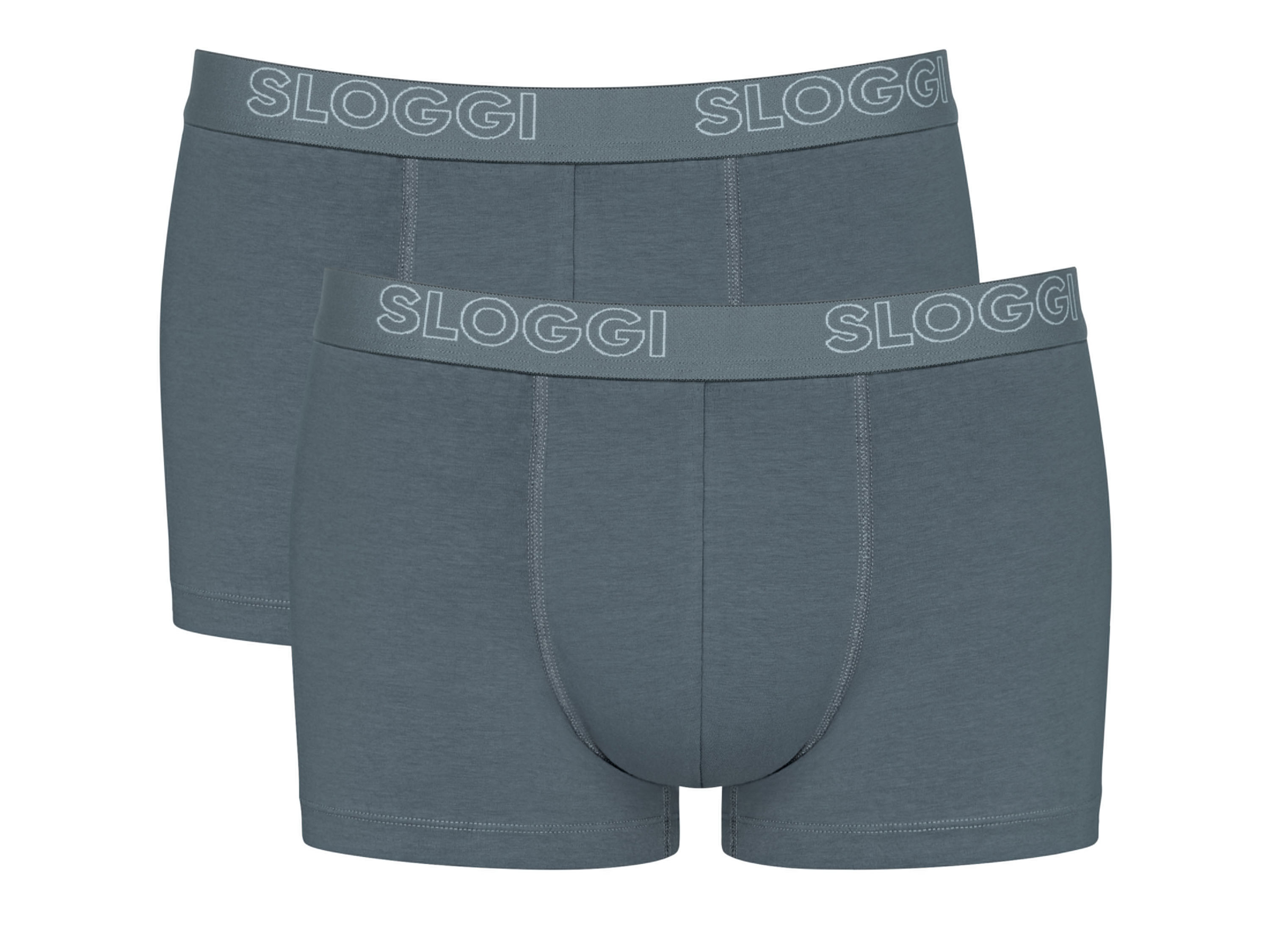 Sloggi 2 heren boxers of slips (Boxershort, L, Grijs)