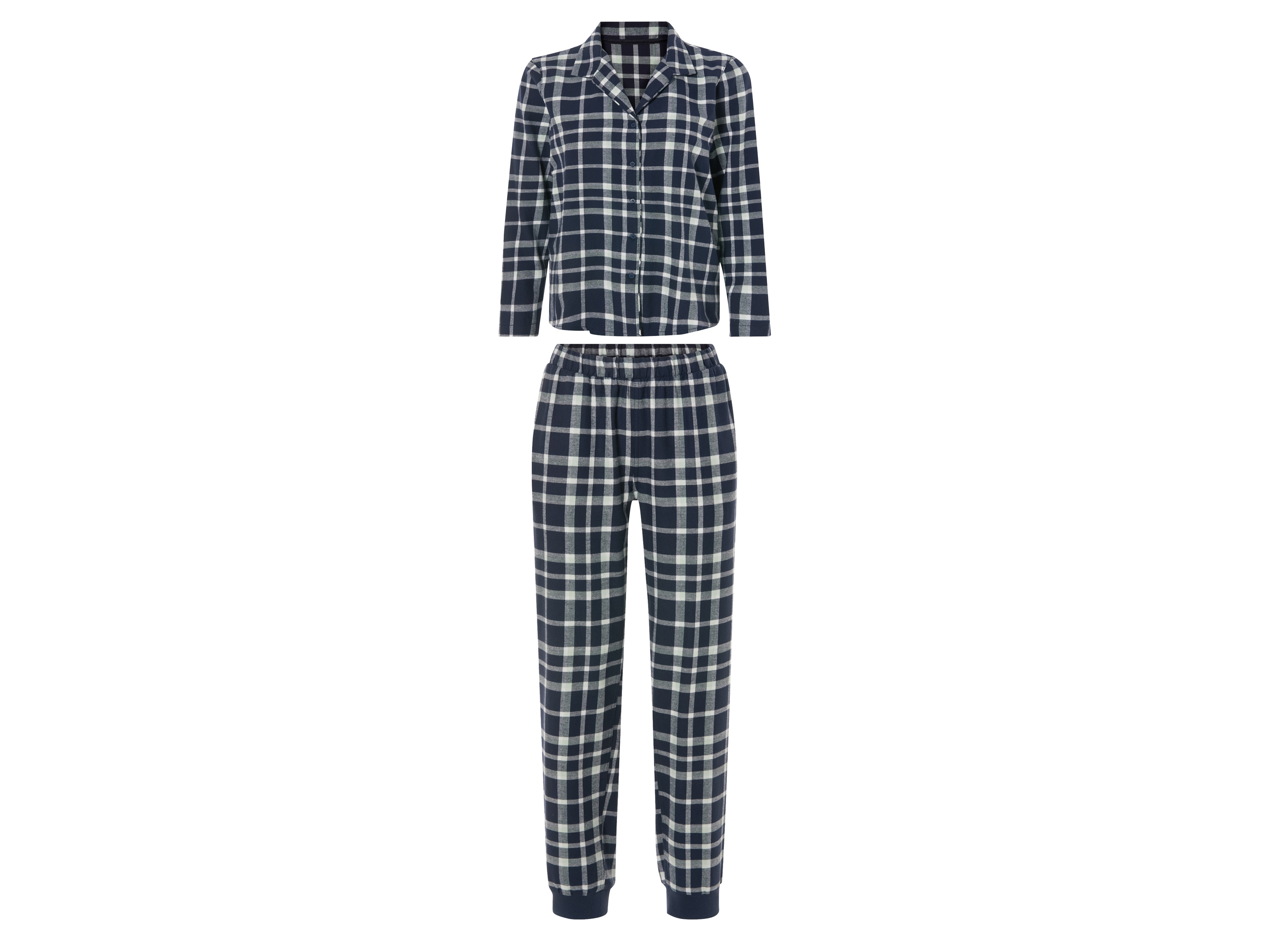 esmara Flanellen dames pyjama (L (44-46), Groen)