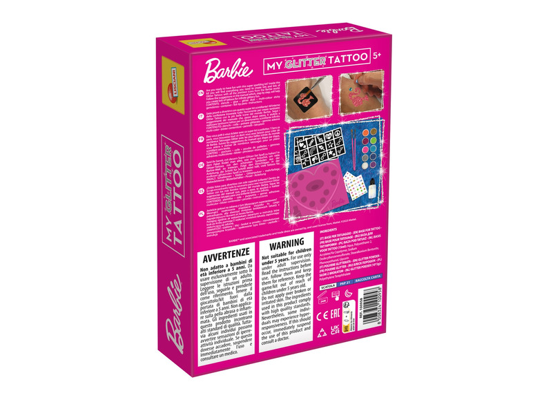 Ga naar volledige schermweergave: Barbie Glitter tattoo of nail art set - afbeelding 3