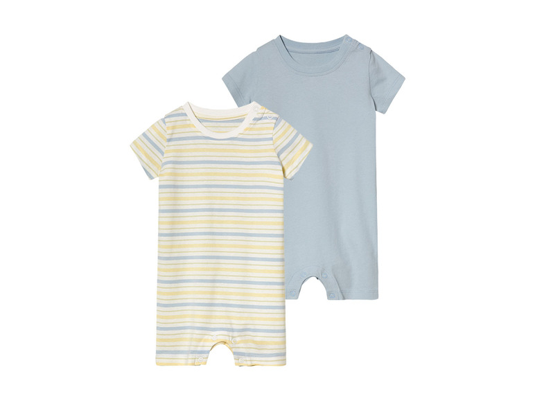 lupilu Baby jongens pyjama kort (50/56, Wit/blauw)