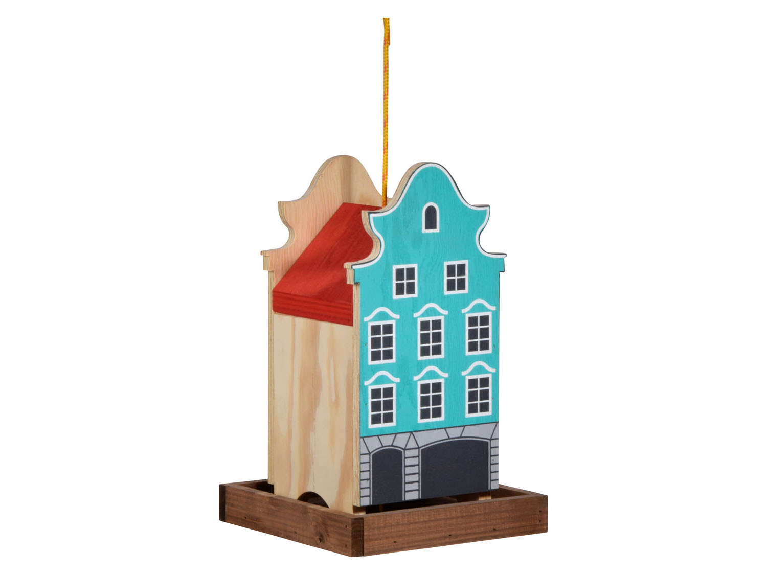 dobar Decoratief vogelhuisje (Lichtblauw/rood)