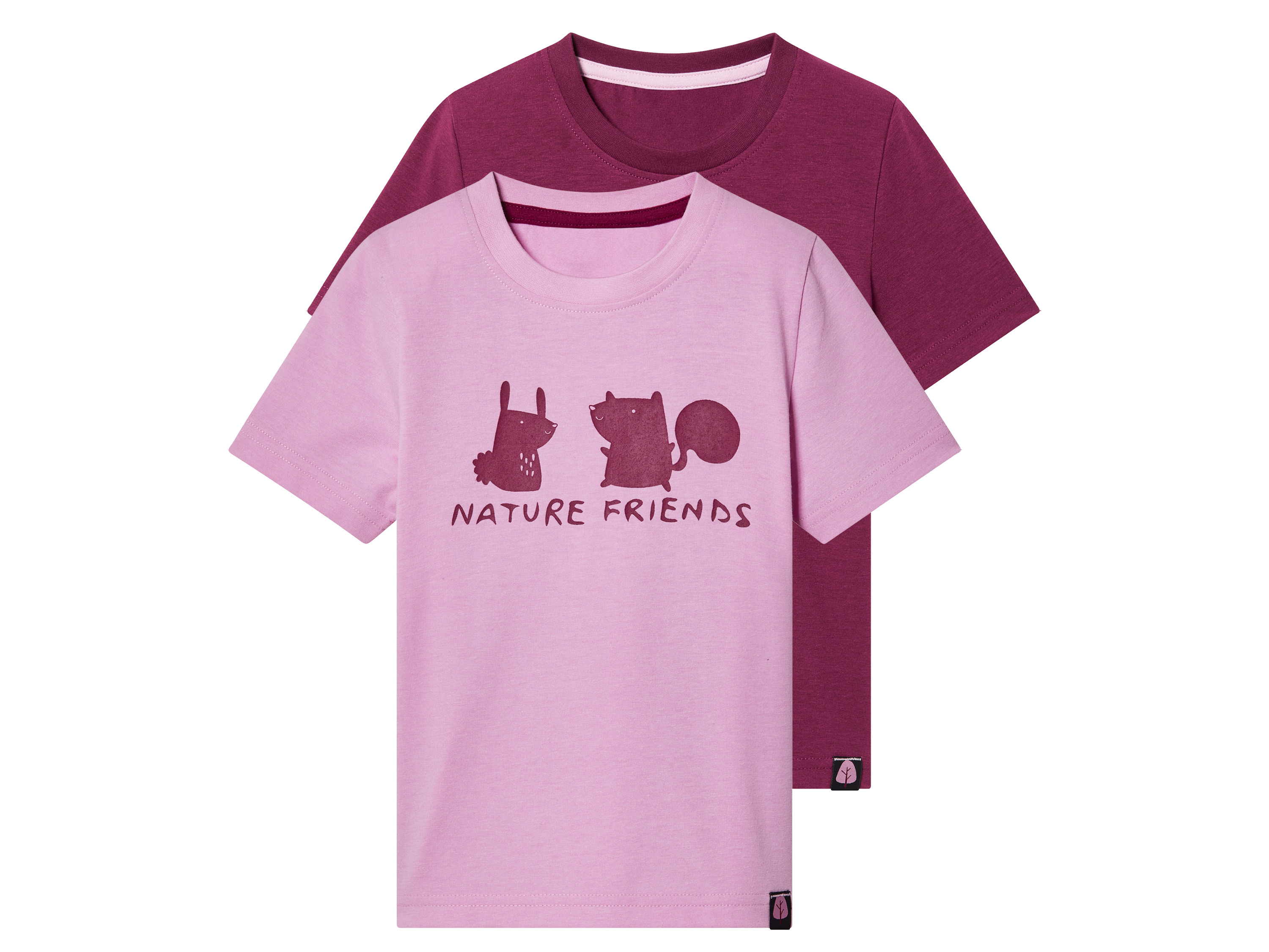 lupilu 2 kindersportshirts (110/116, Roze/rood)