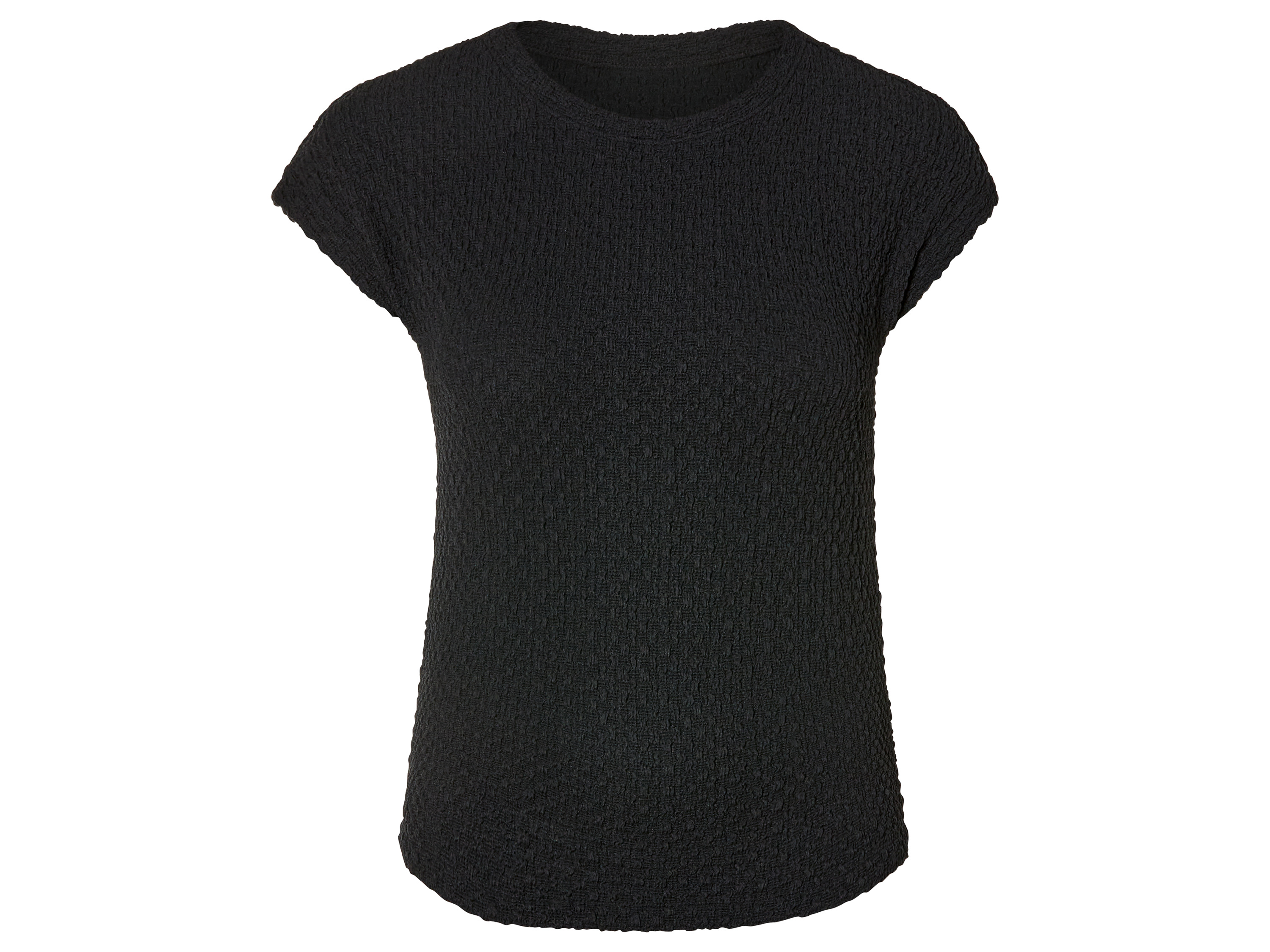 esmara Dames structuur-shirt (XS (32/34), Zwart)