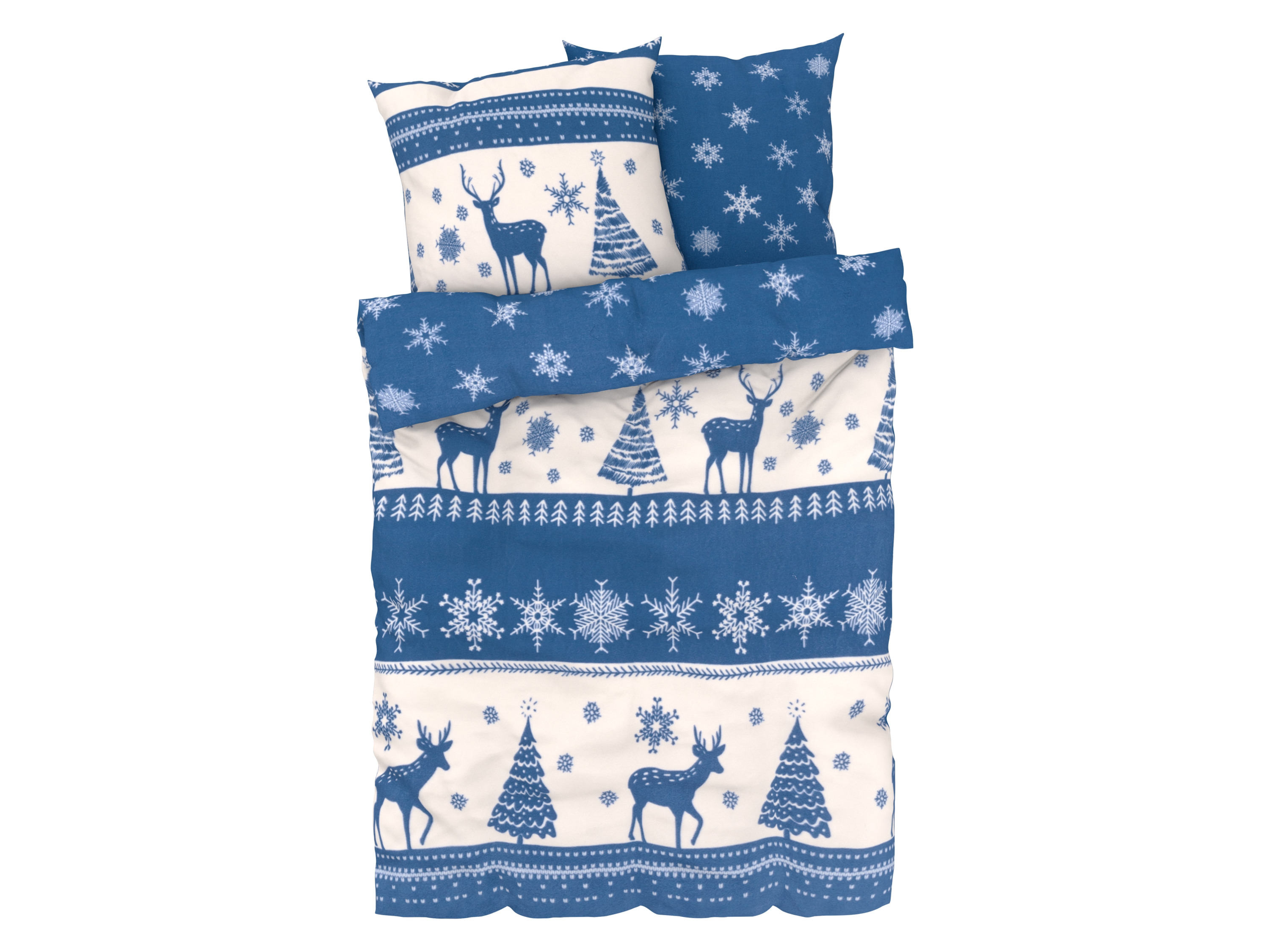 LIVARNO home Fleece dekbedovertrek 240 x 220 cm (Blauw/print)