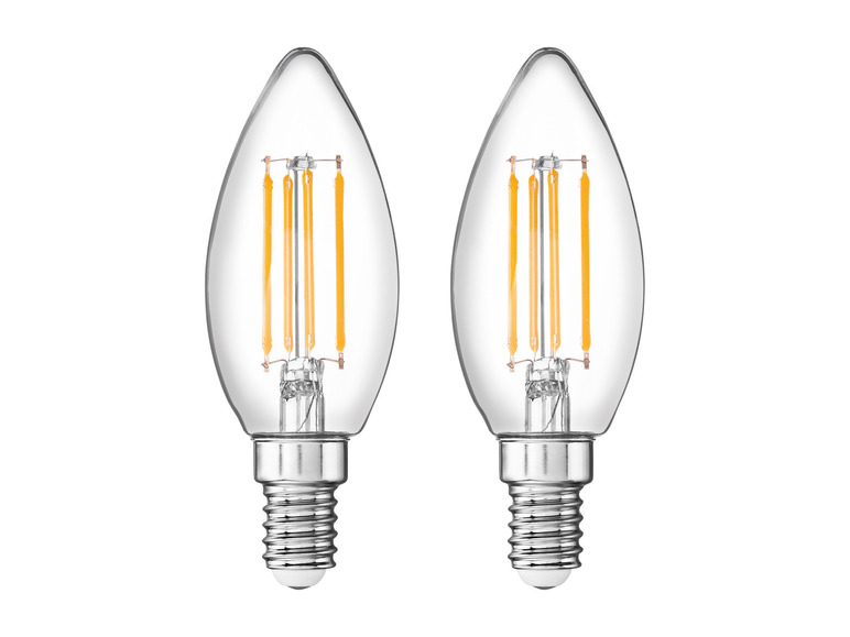 LIVARNO home LED filament lamp (Kaars E14 2 stuks)