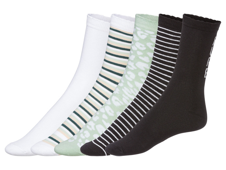 esmara 5 paar dames sokken (35-38, Mint/wit/beige/bruin/zwart)
