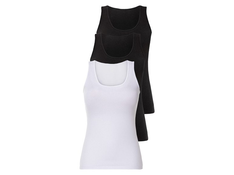 esmara 3 dames hemden (XS (32/34), Zwart/wit)