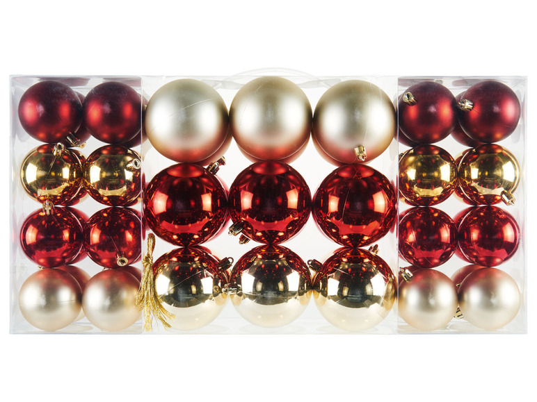 LIVARNO home Kerstballen 50 stuks (Rood/goud)