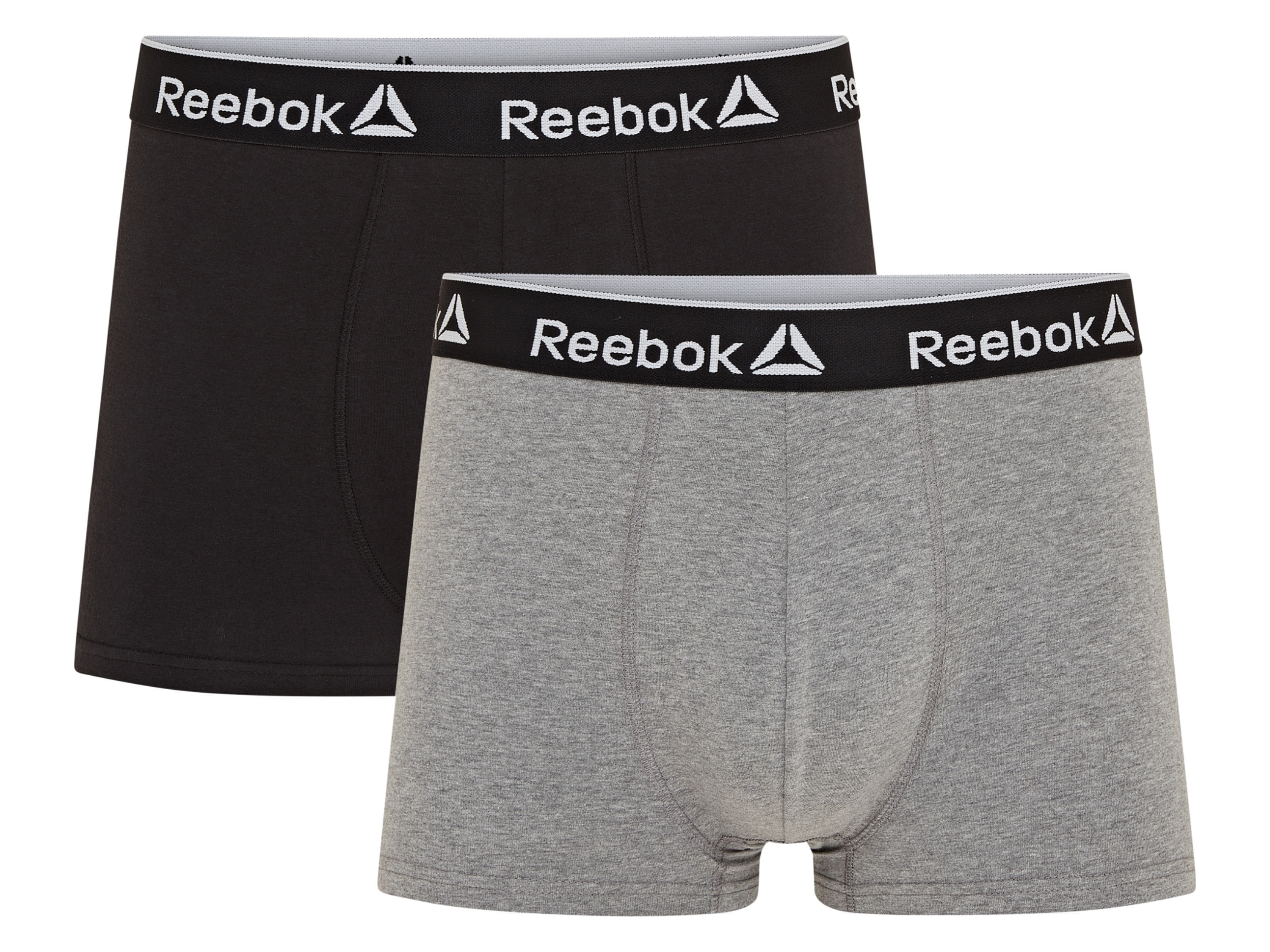 Reebok 2 heren boxers (Zwart/grijs, S)