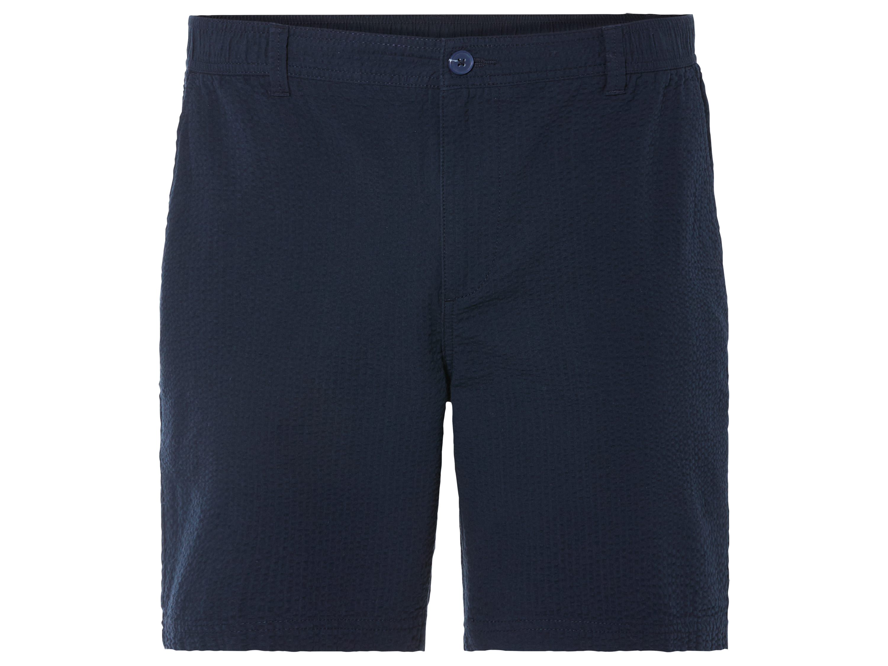 LIVERGY Heren seersucker-shorts (M (48/50), Marineblauw)