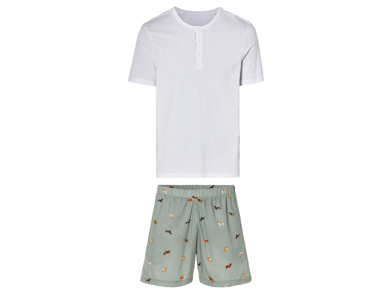 Heren pyjama (XL (56/58), Wit/groen)
