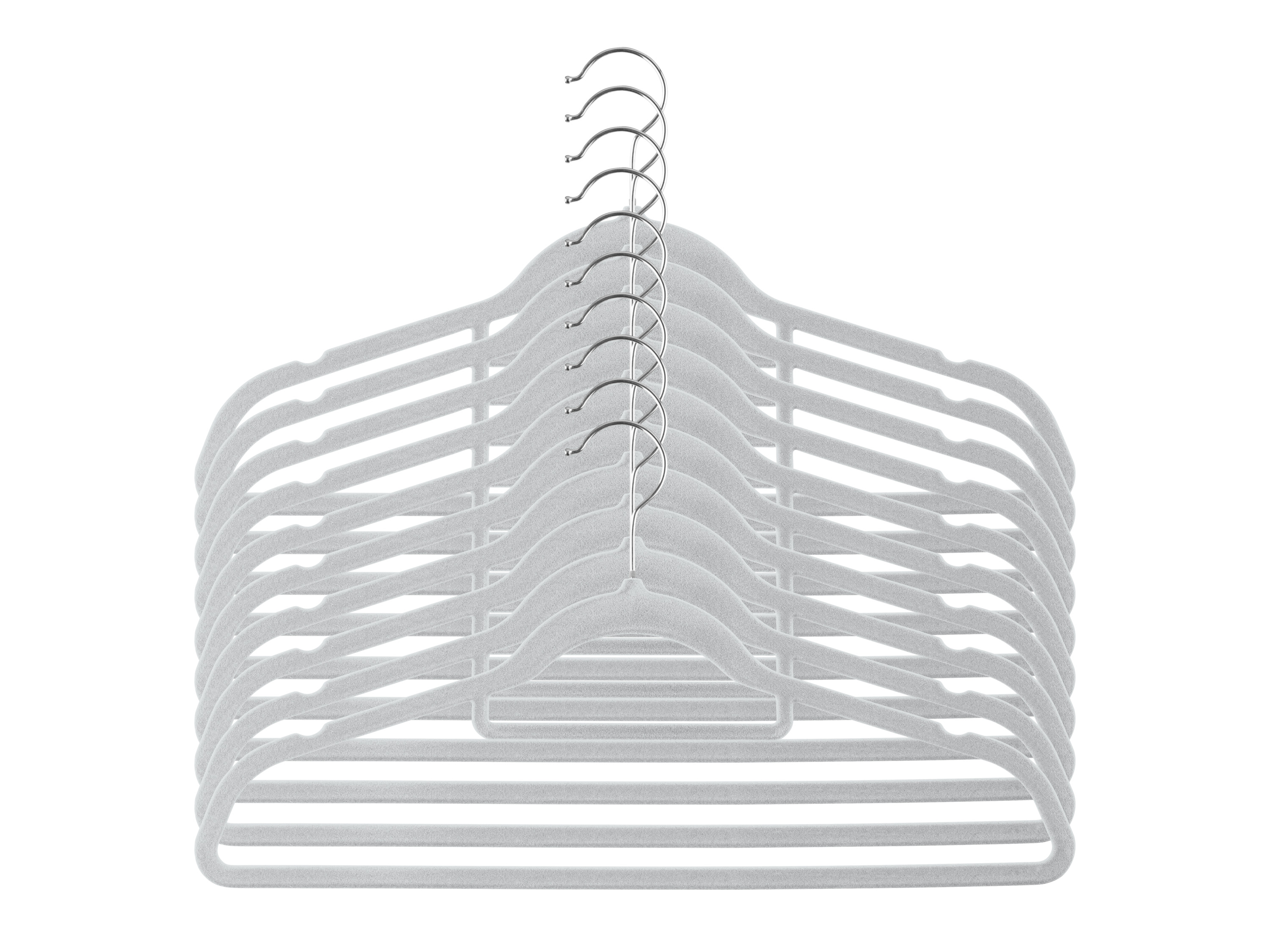 LIVARNO home Kledinghangers (Set van 10 kleerhangers, Grijs)