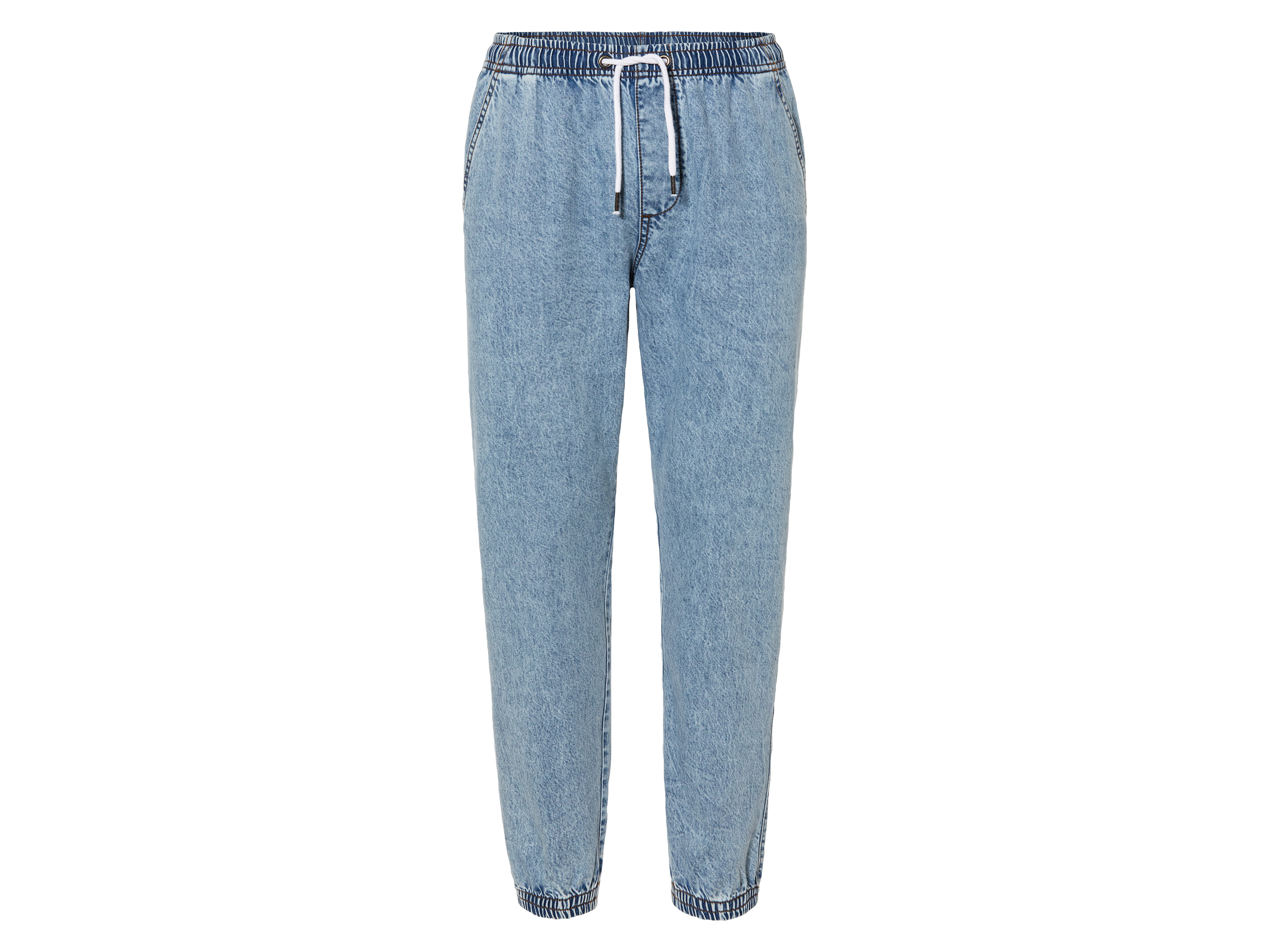 LIVERGY Heren denim joggers (50, Lichtblauw)