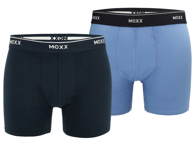 MEXX 2 heren boxershorts (M, Donkerblauw/blauw)