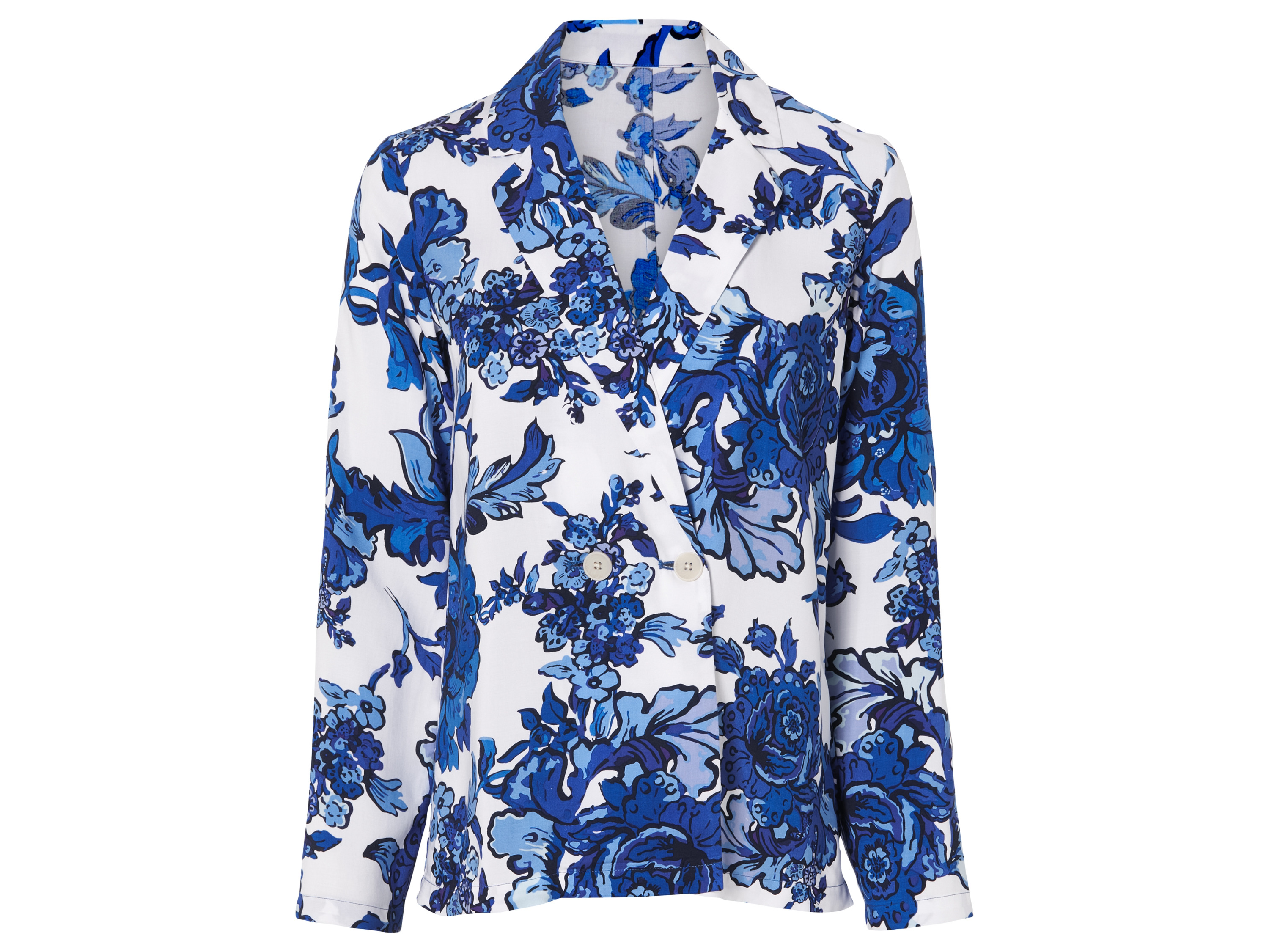 esmara Dames blouse (42, Blauw/wit)