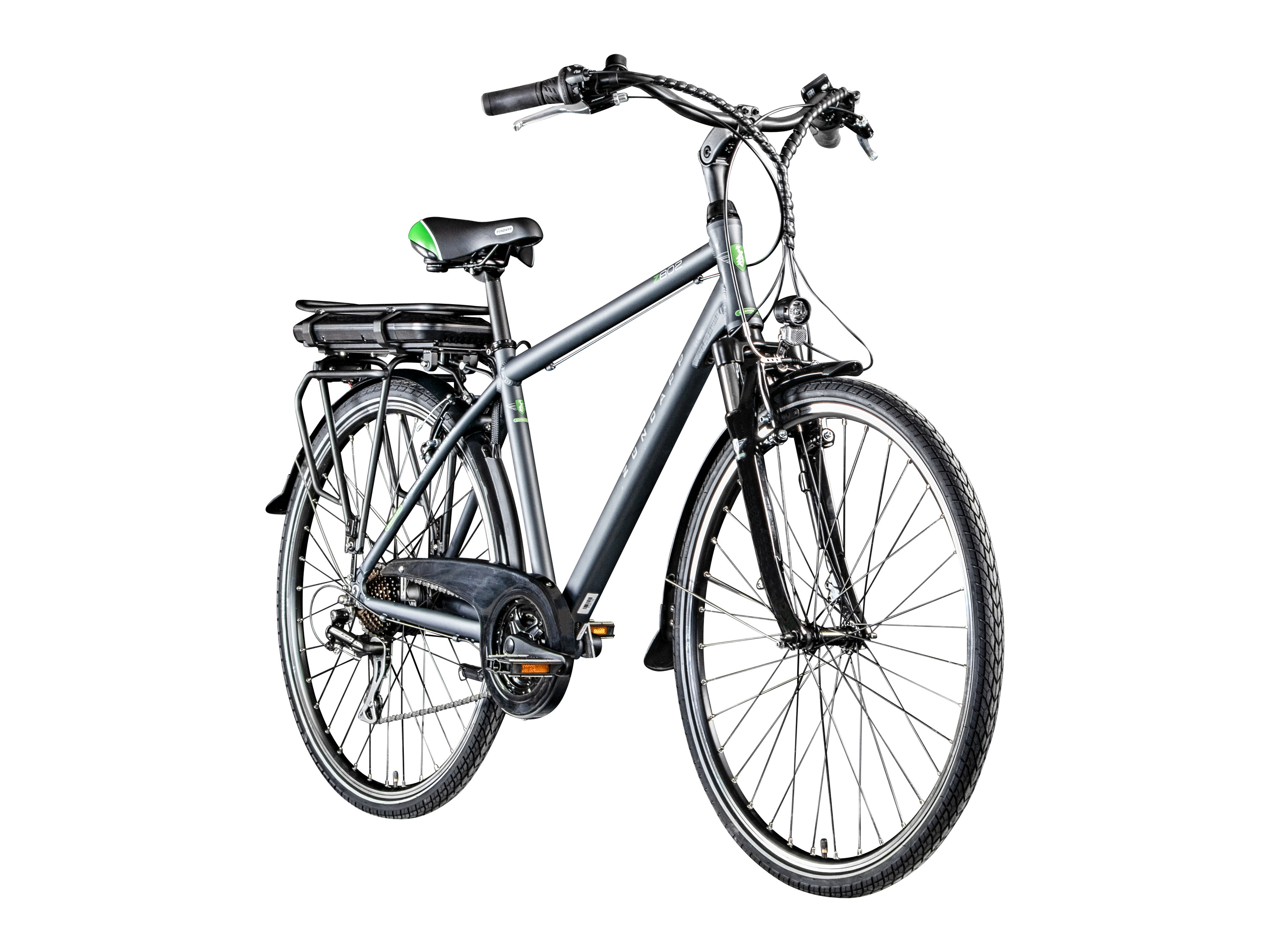 Zündapp Trekking e-bike Z802 700c 28" (Grijs/groen, Heren)