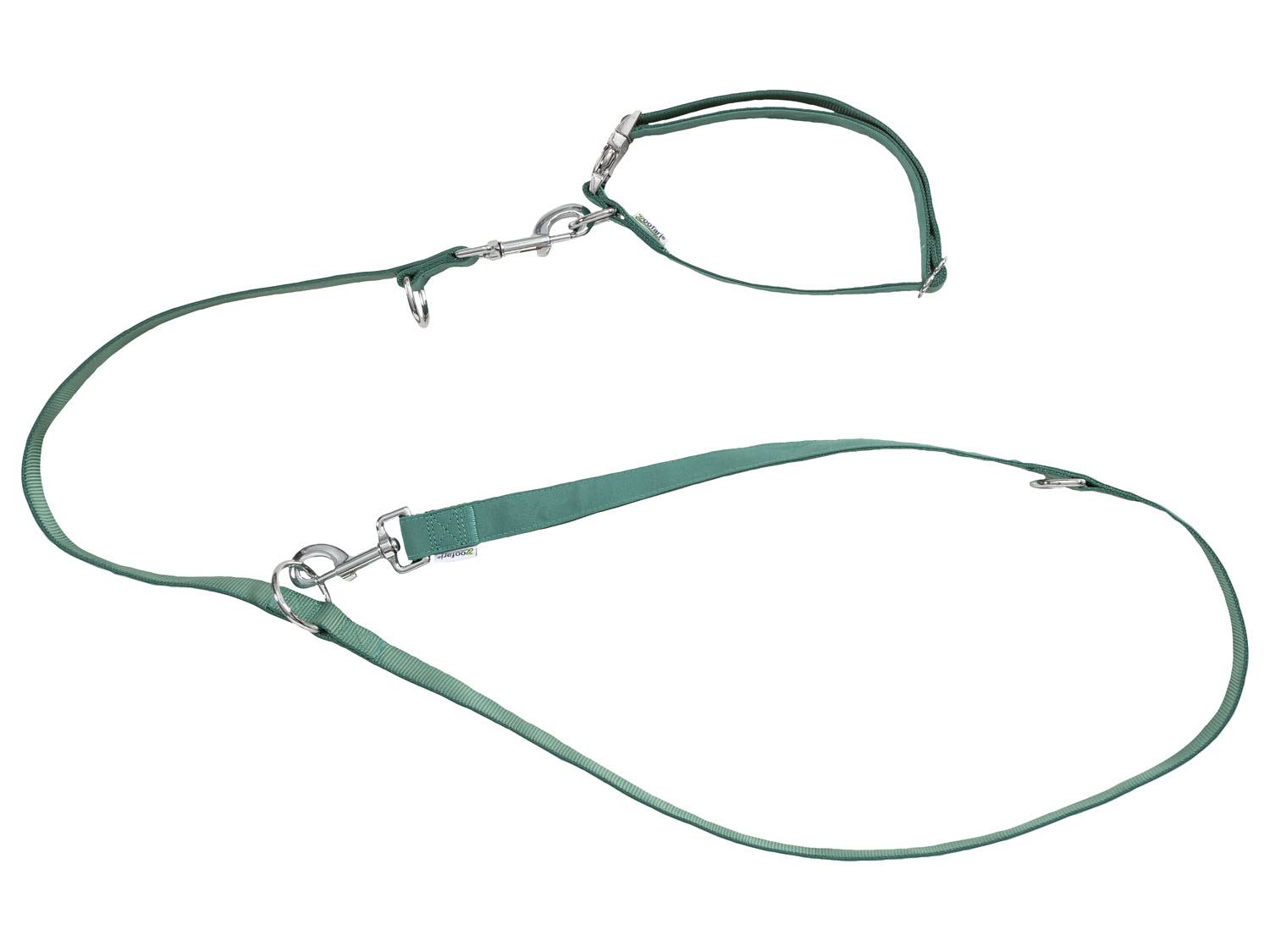 Zoofari Hondenhalsband met riem (S, Groen)