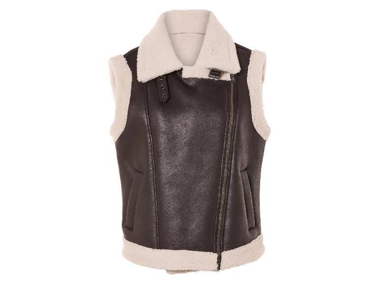 Ga naar volledige schermweergave: esmara® Dames bikervest met imitatiebont - afbeelding 2