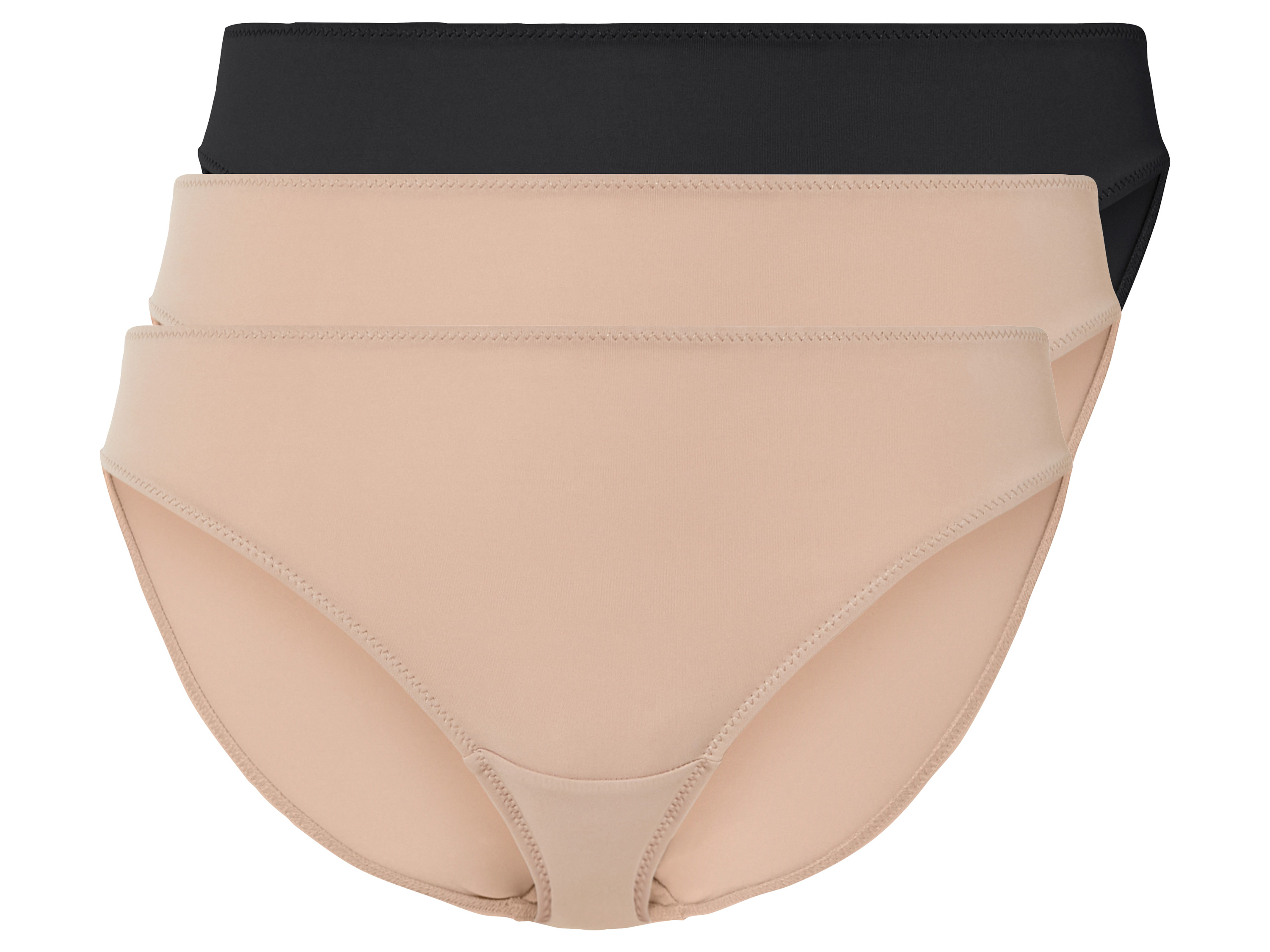 esmara 3 dames minislips (M (40/42), Zwart/beige)