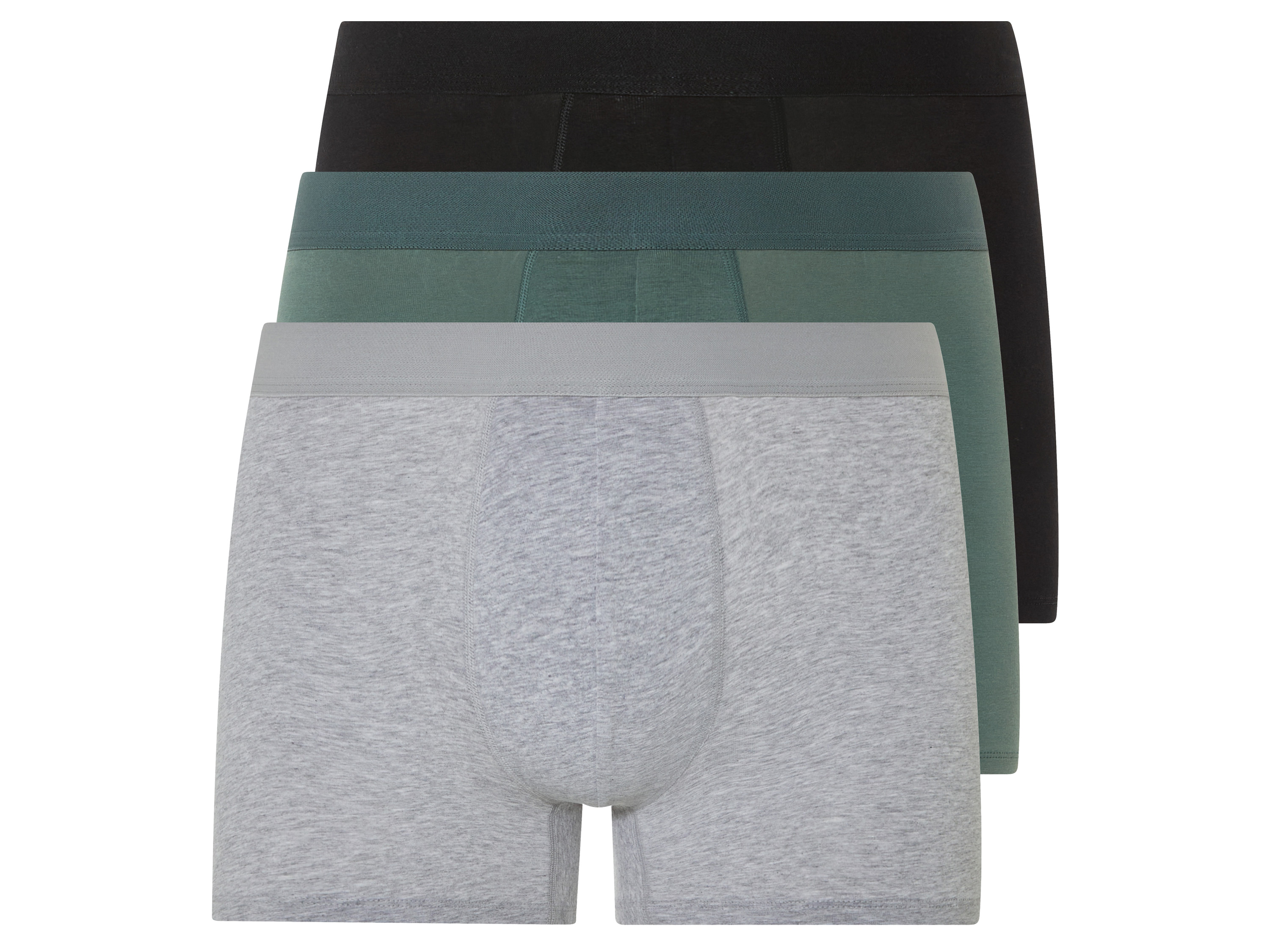 LIVERGY 3 heren boxers (XXL, Zwart/groen/grijs)