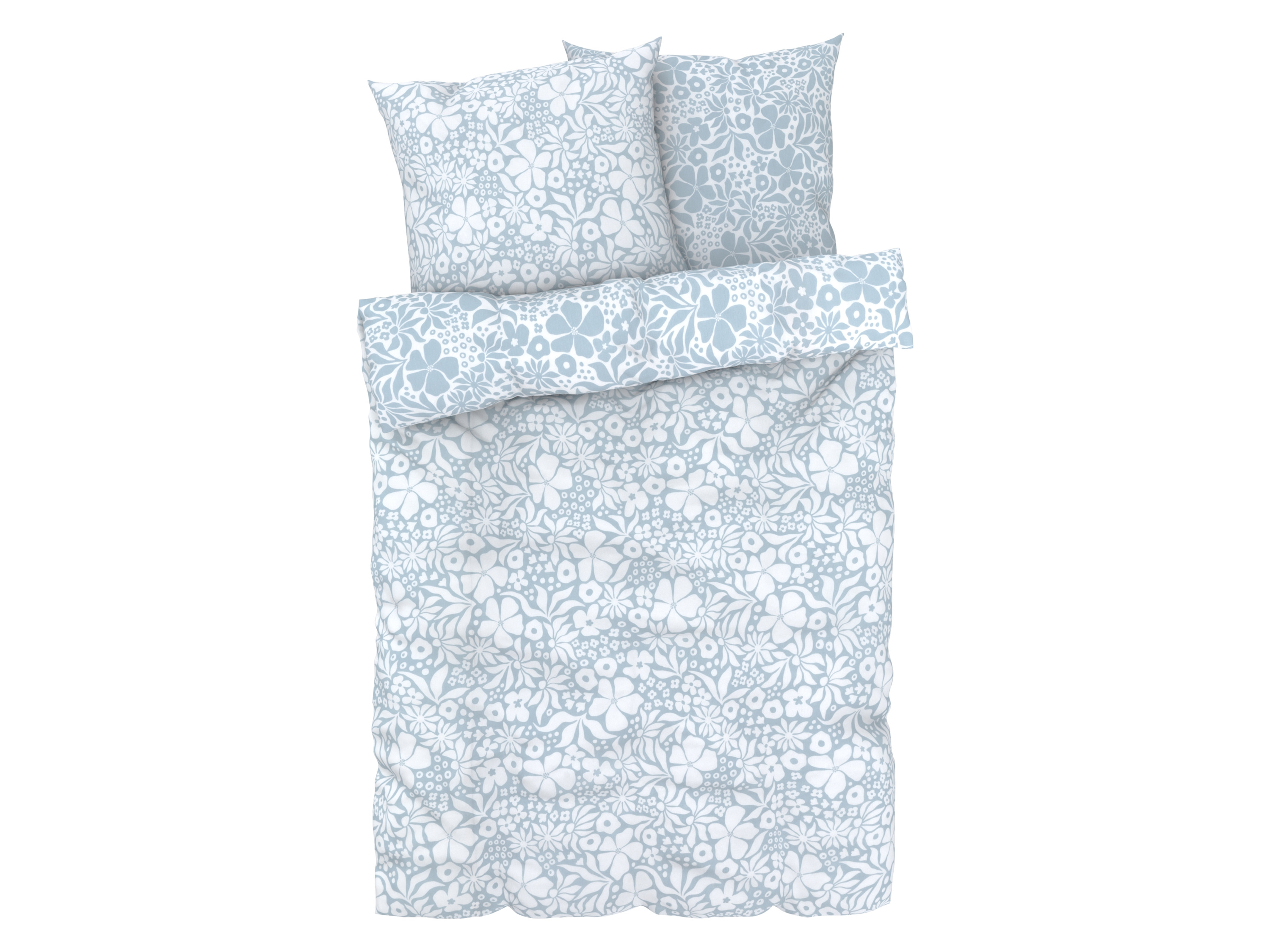 LIVARNO home Dekbedovertrek 240 x 220 cm (Bloemen/blauw)