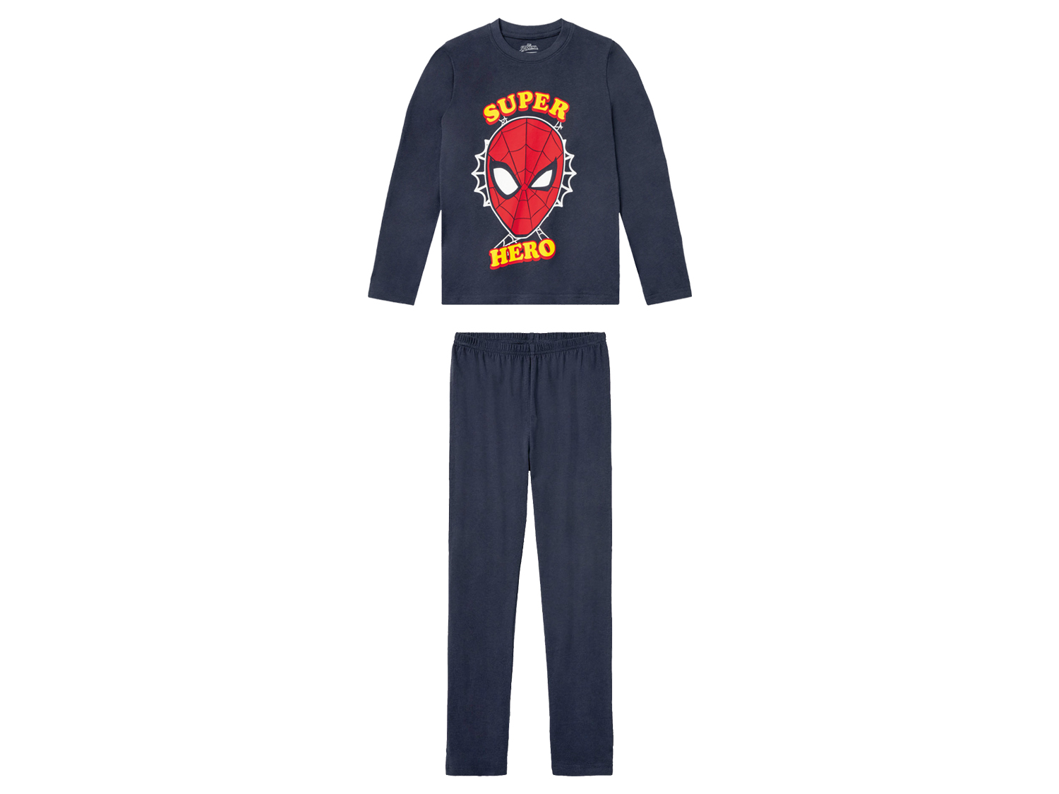 Peuters / kinderen jongens pyjama van zuivere katoen (134-140, Marineblauw/Spiderman)