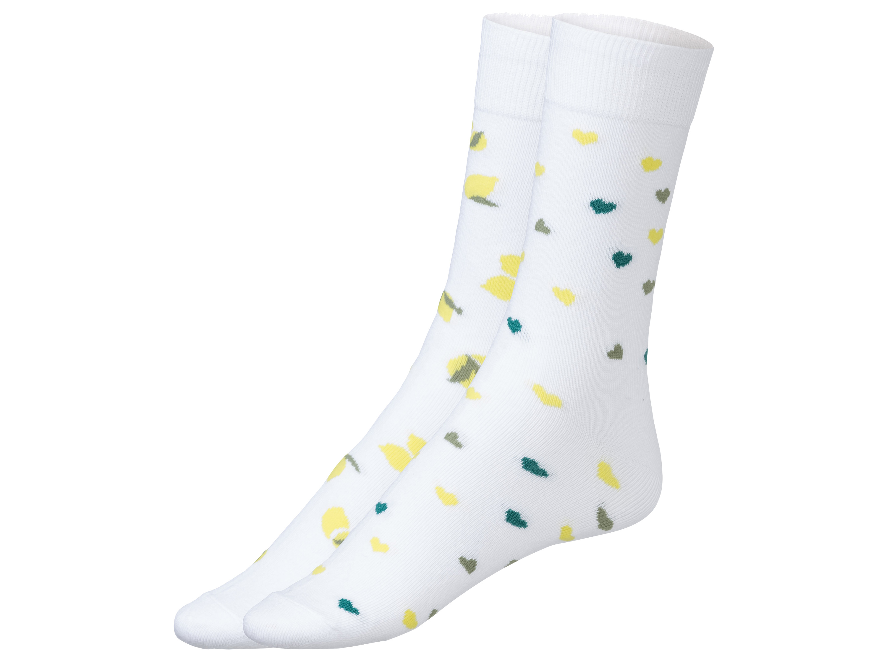 2 paar sokken (39-42, Wit citroen / wit hart)