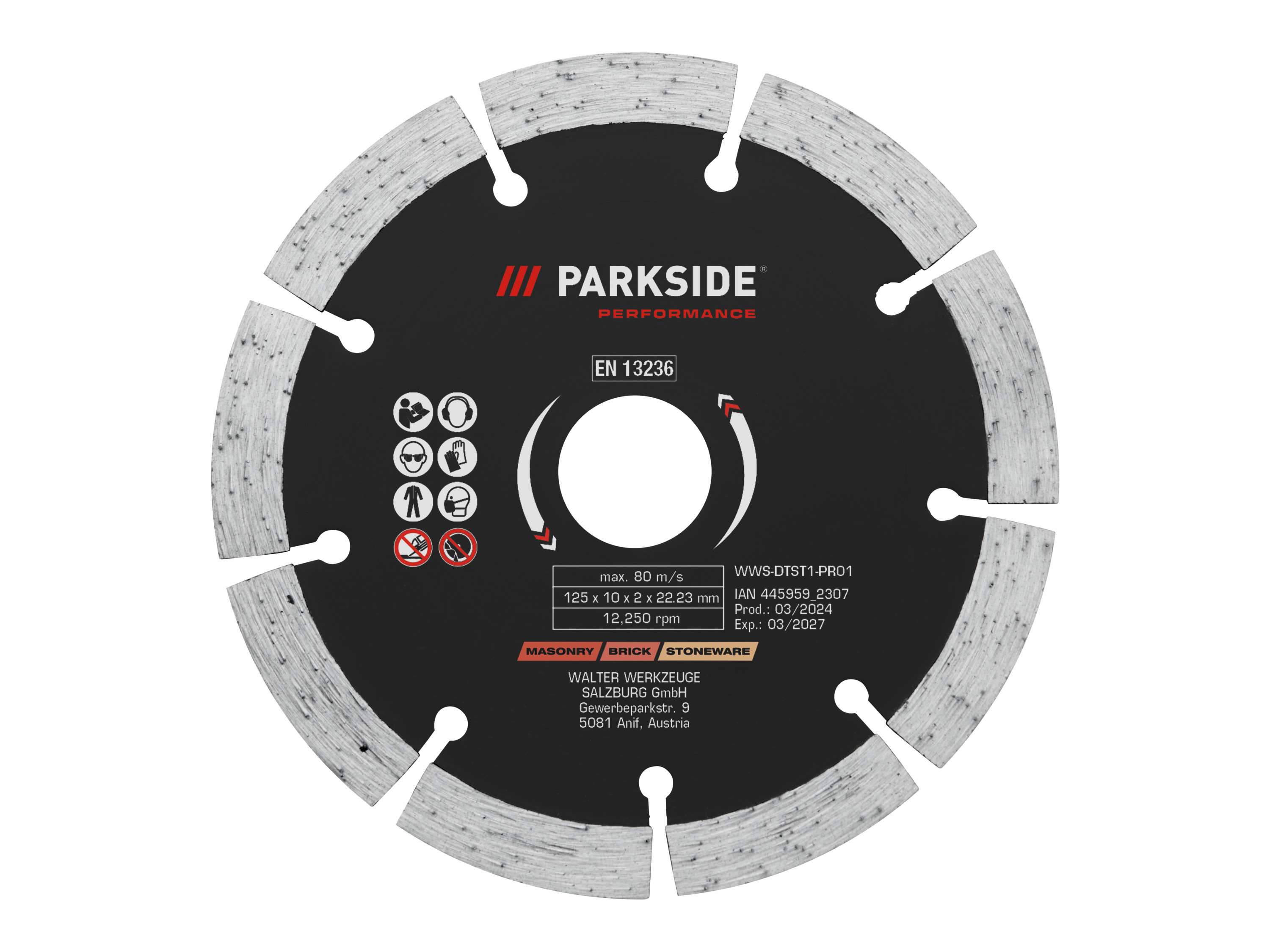 PARKSIDE PERFORMANCE Accessoires voor haakse slijpers 125 mm (Diamantdoorslijpschijf)