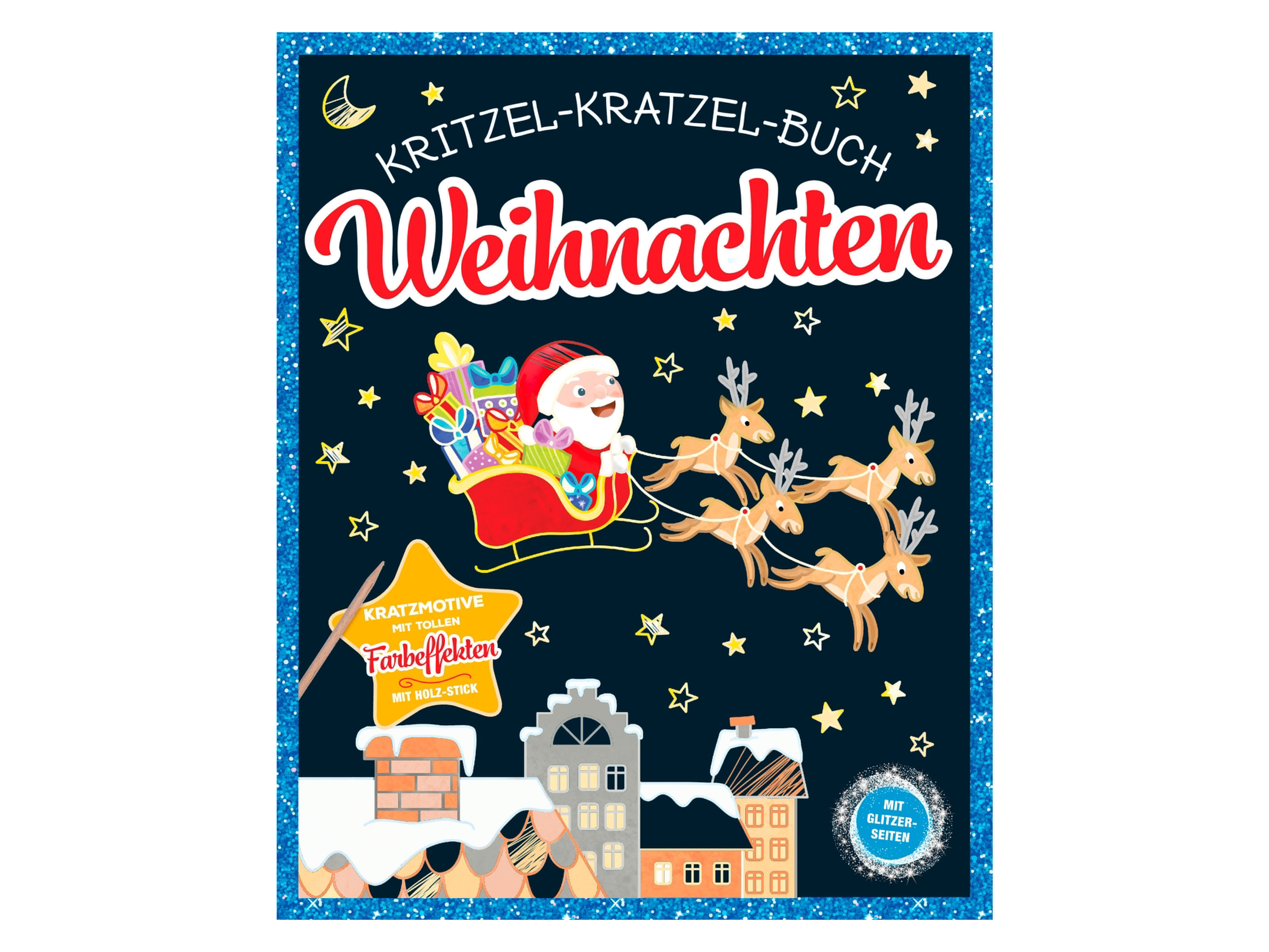 Krasboek met glitterpagina&apos;s (Prettige Kerstdagen)