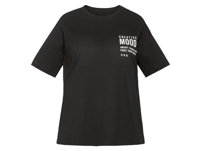 esmara esmara dames-T-shirt, met moderne halflange mouwen (XXL (52/54), Zwart)
