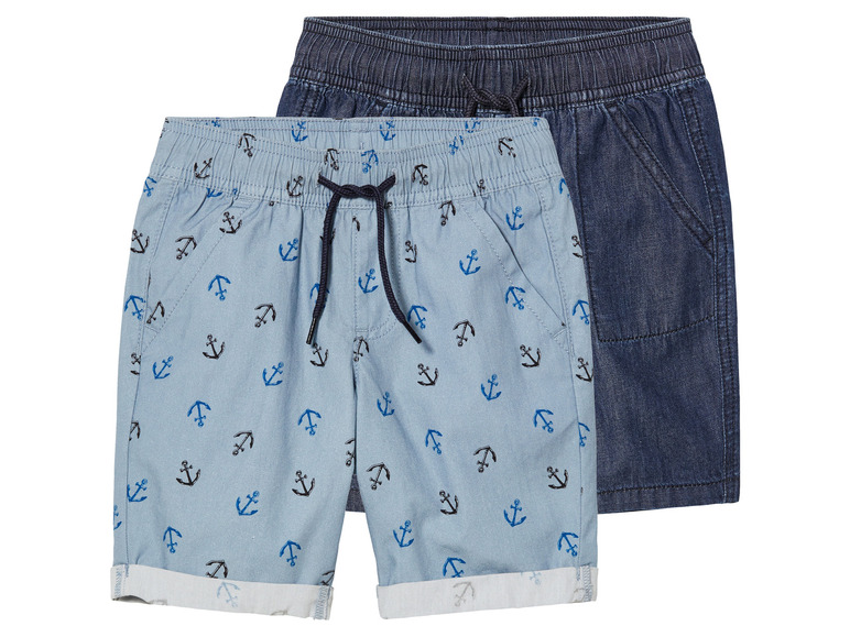 lupilu 2 jongens shorts (122/128, Donkerblauw/lichtblauw)